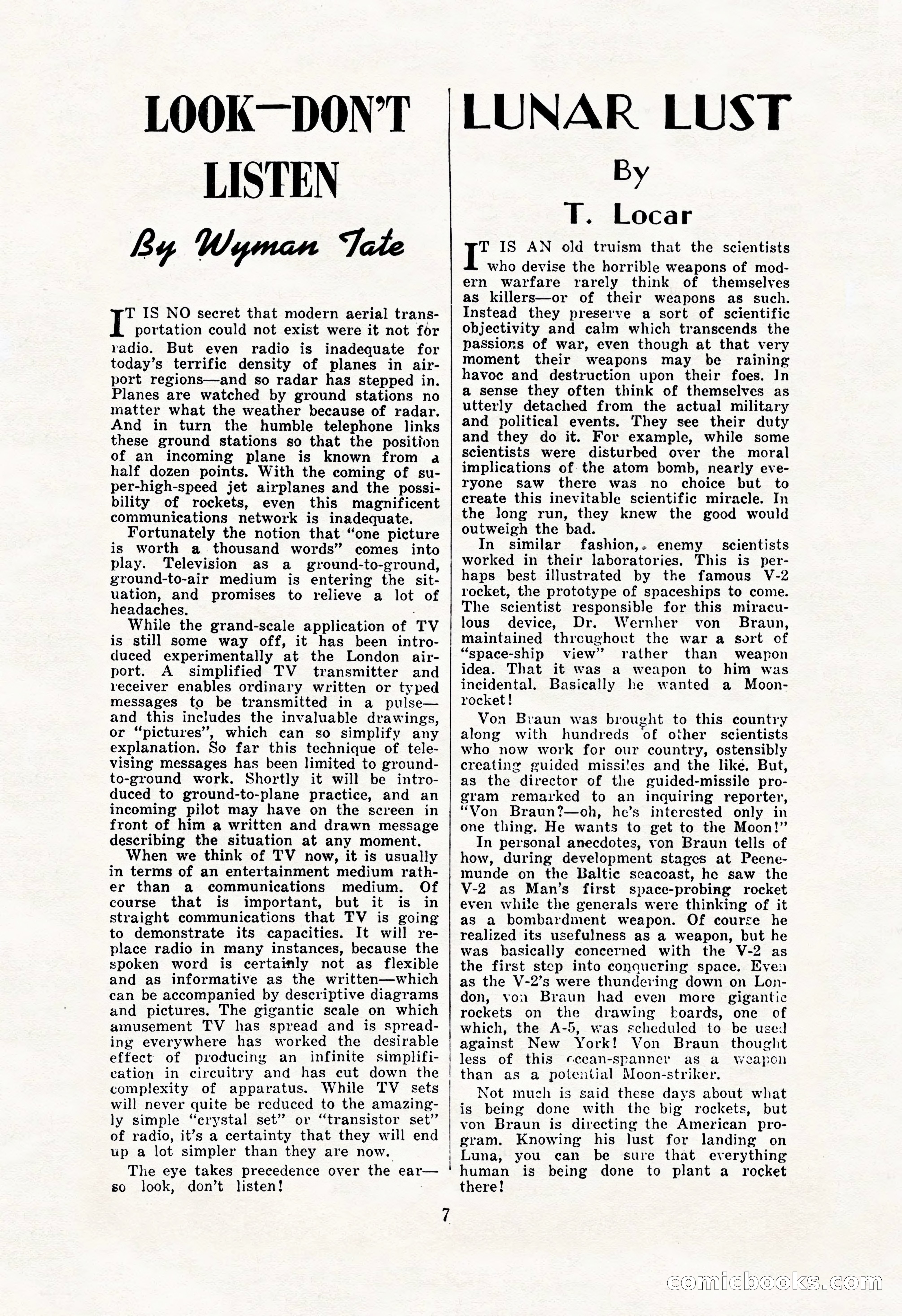 Amazing Stories, October 1952 — page 7 of 164