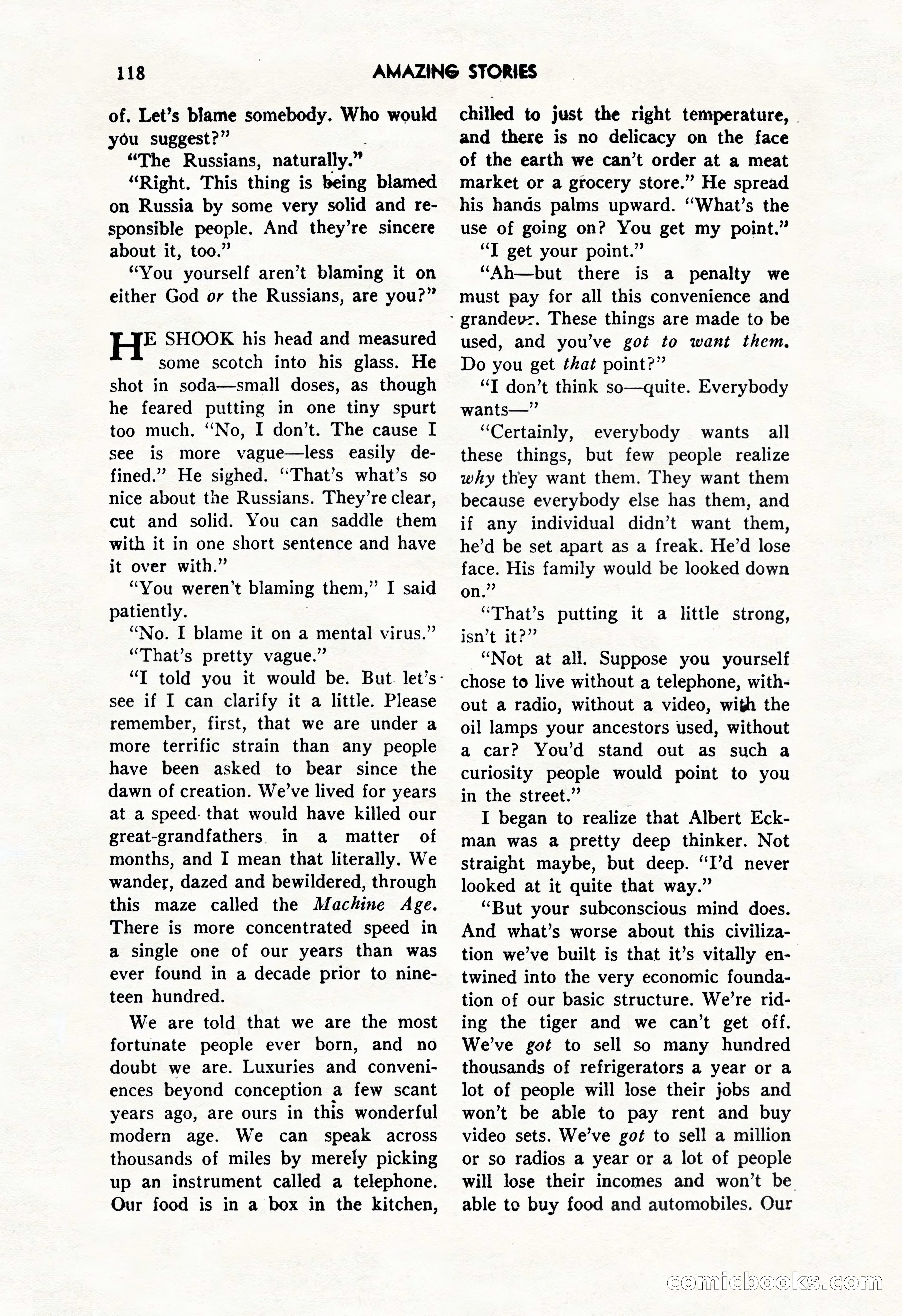 Amazing Stories, October 1952 — page 118 of 164