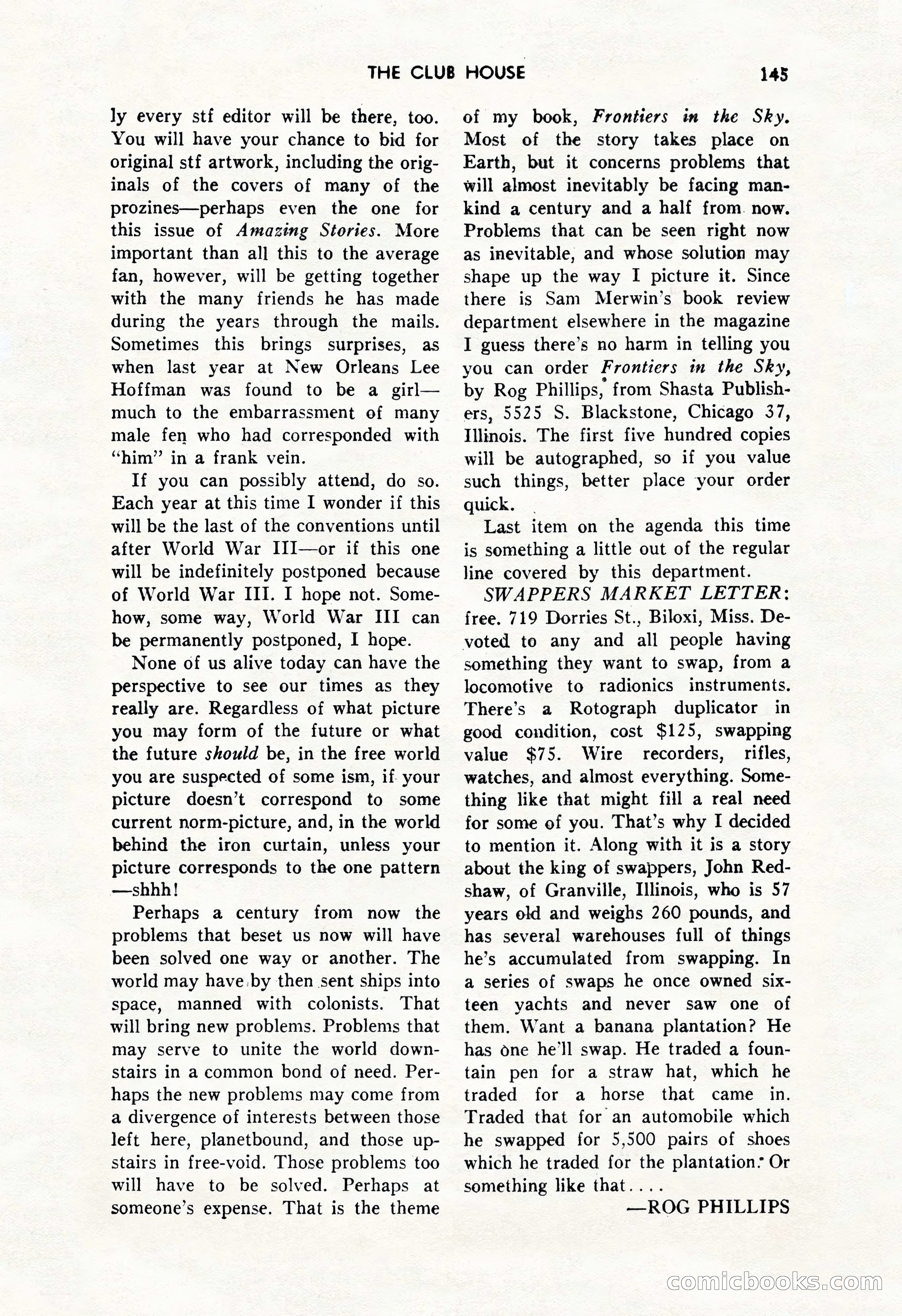 Amazing Stories, October 1952 — page 145 of 164