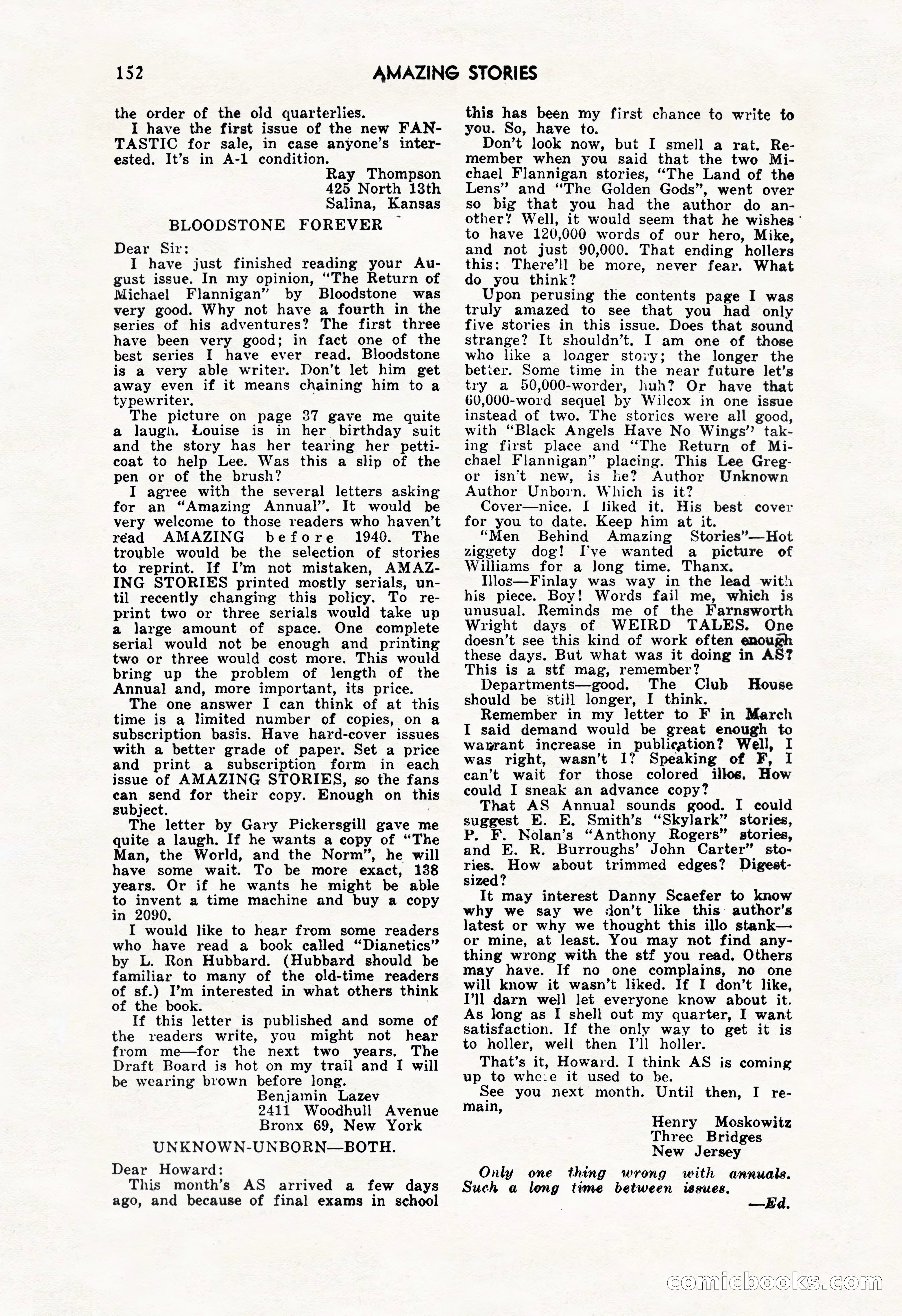 Amazing Stories, October 1952 — page 152 of 164