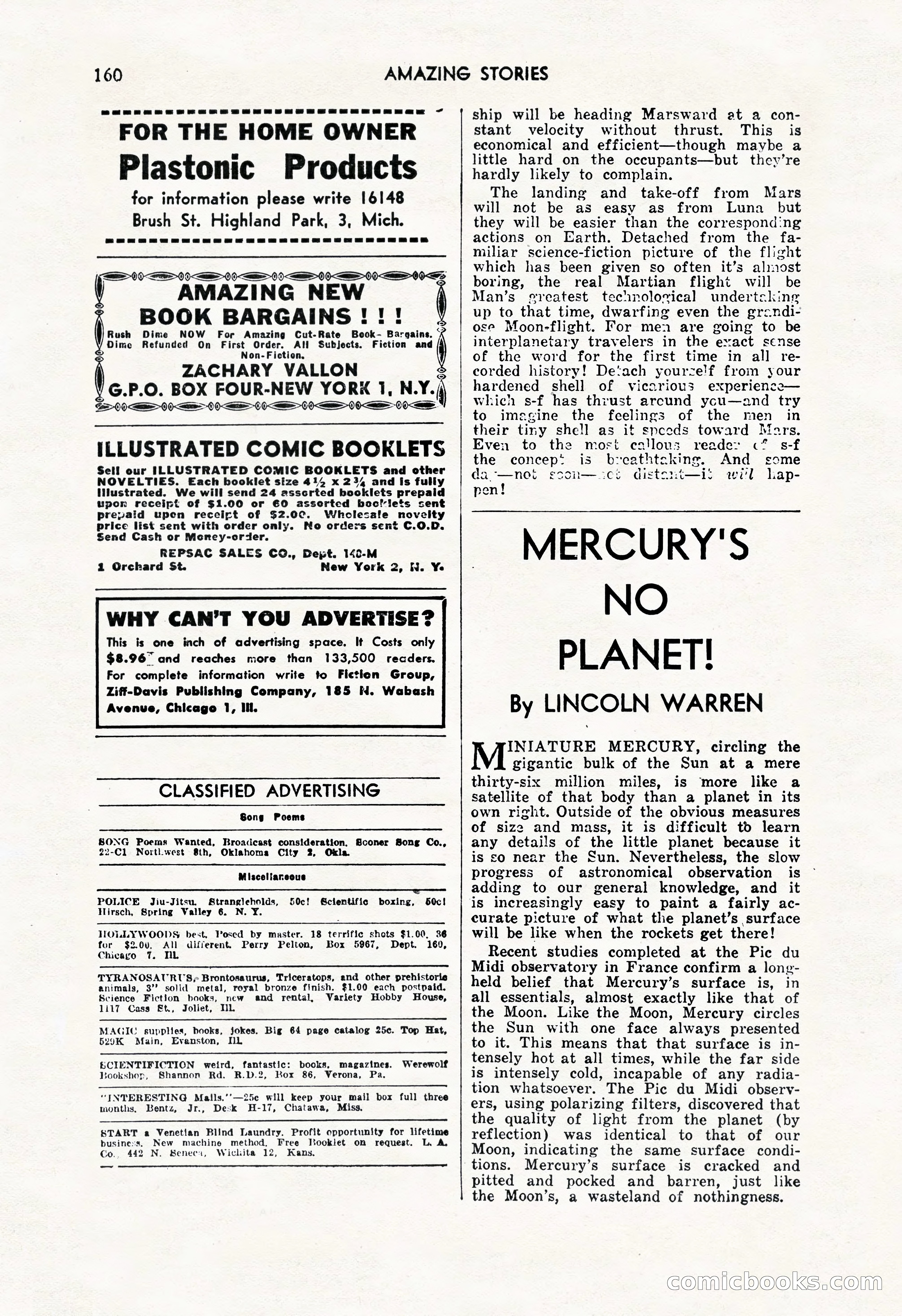 Amazing Stories, October 1952 — page 160 of 164