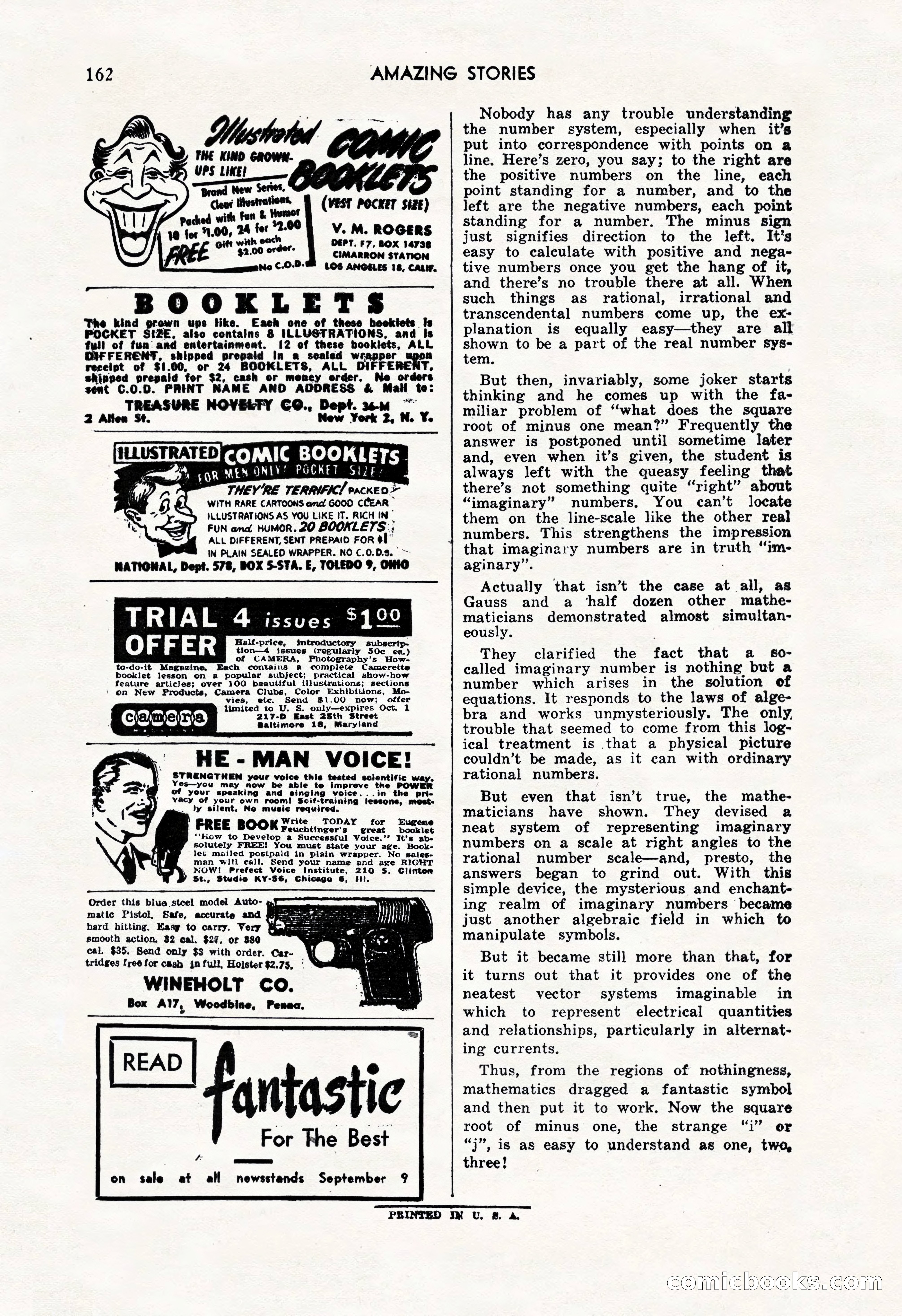 Amazing Stories, October 1952 — page 162 of 164