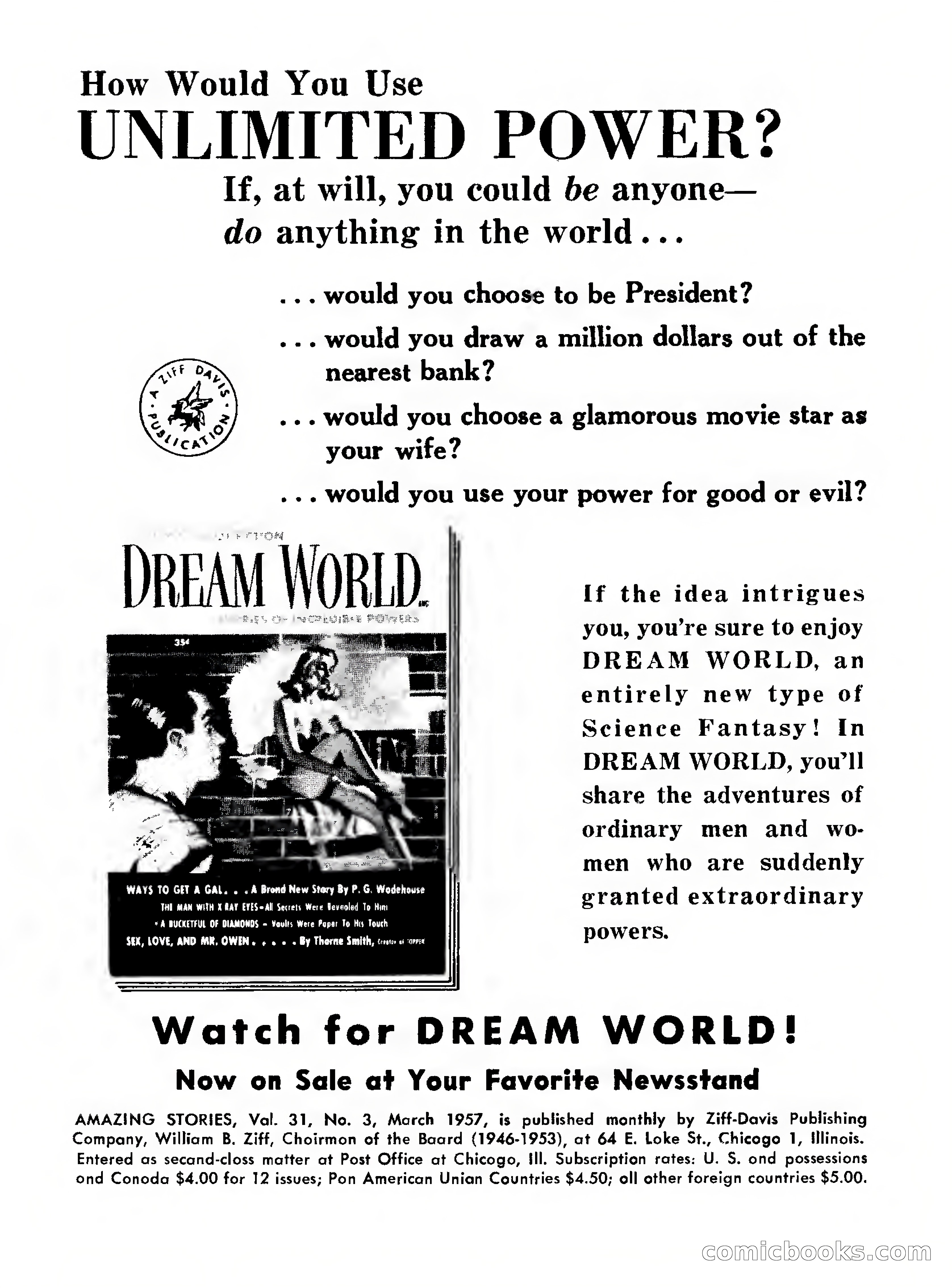Amazing Stories, March 1957 — page 2 of 132
