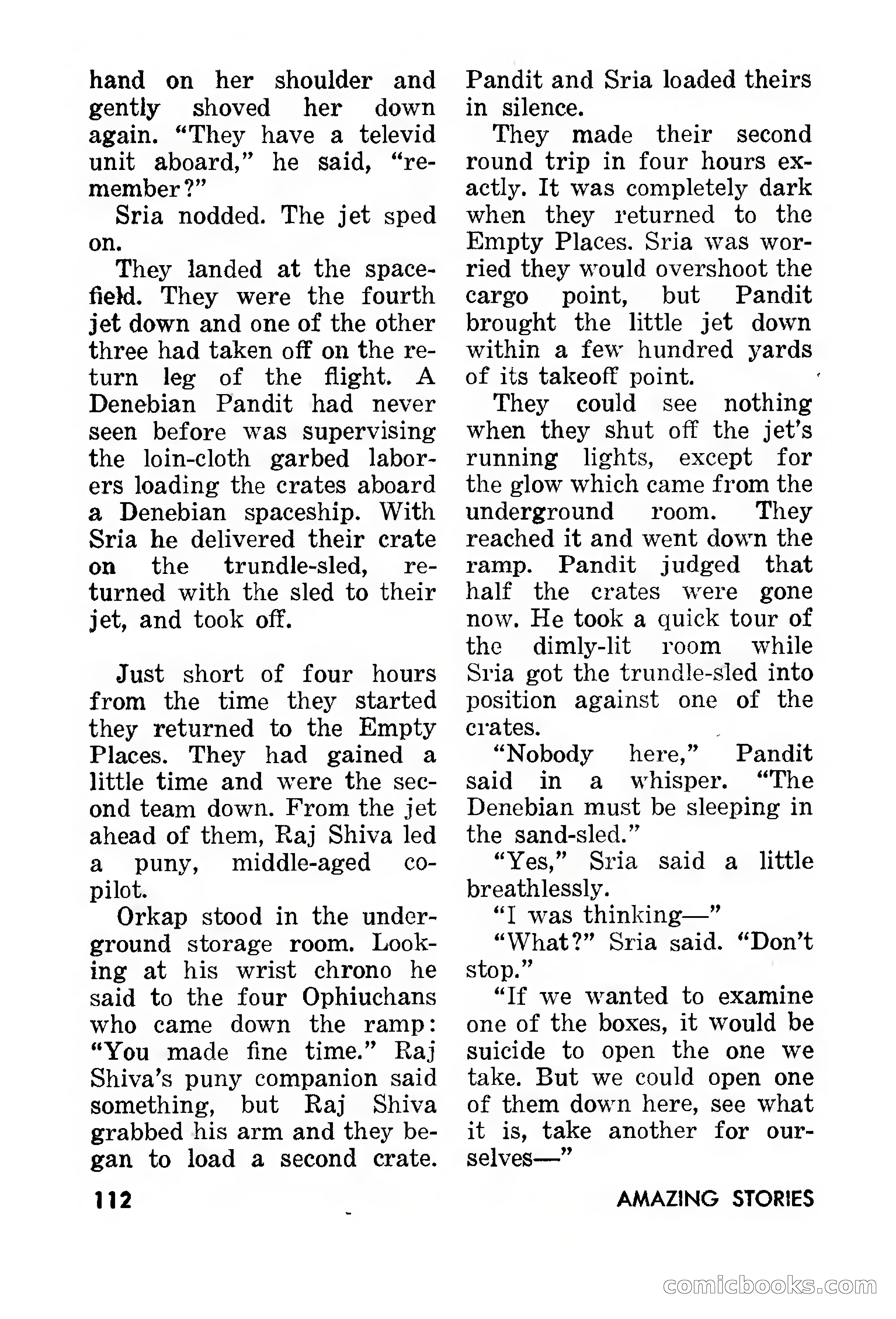 Amazing Stories, March 1957 — page 112 of 132