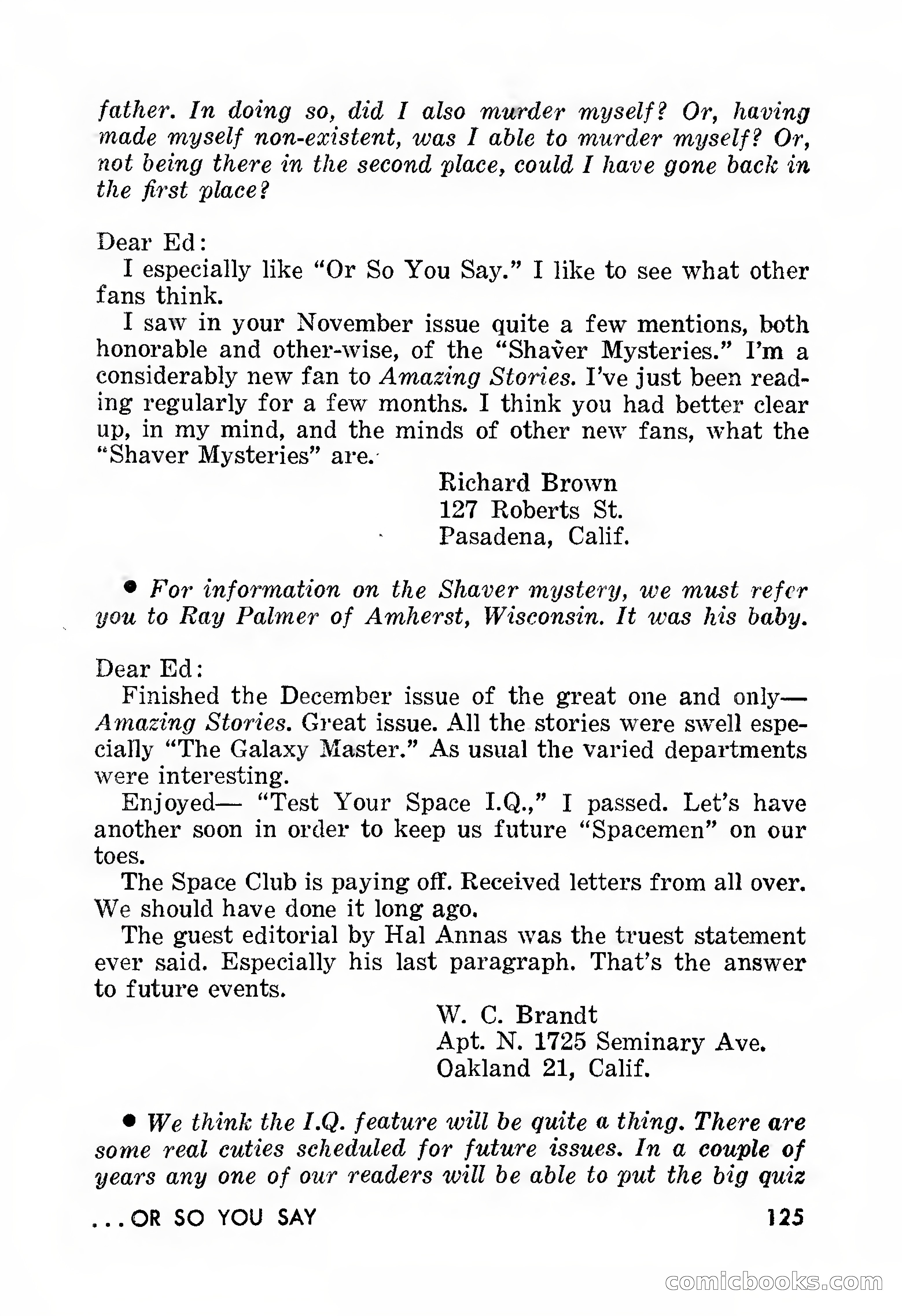 Amazing Stories, March 1957 — page 125 of 132