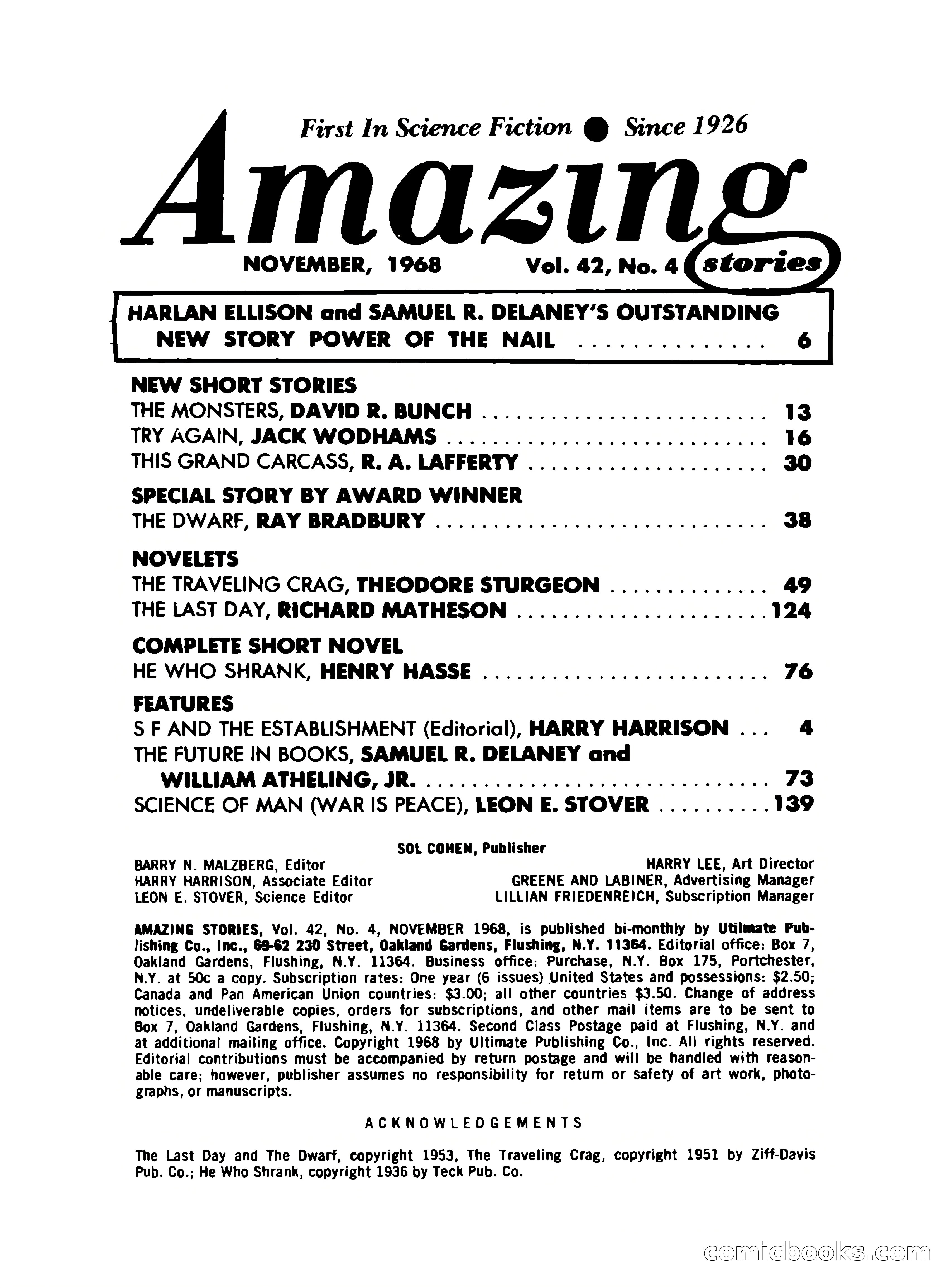 Amazing Stories, November 1968 — page 3 of 148