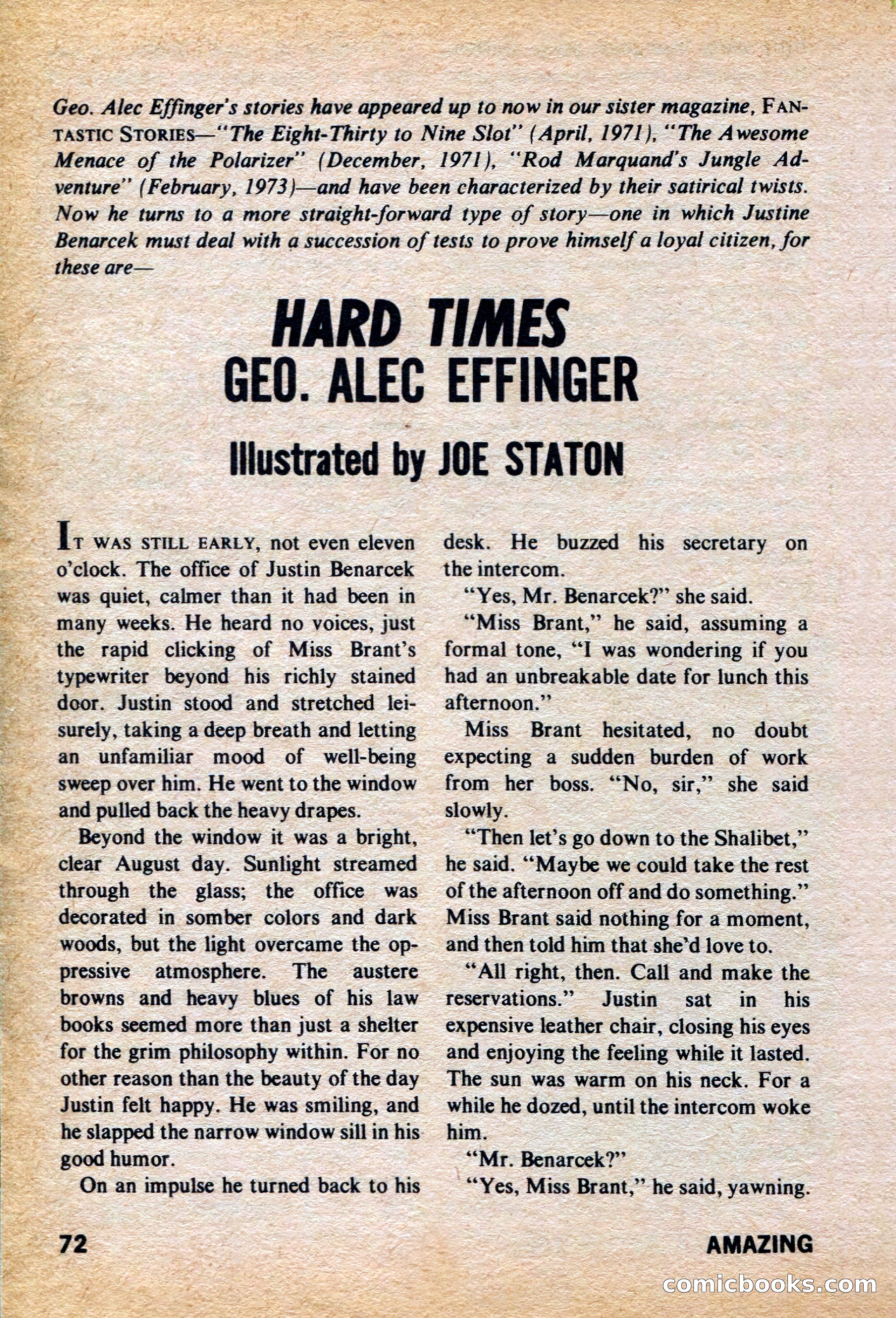 Amazing Stories, March 1973 — page 72 of 132