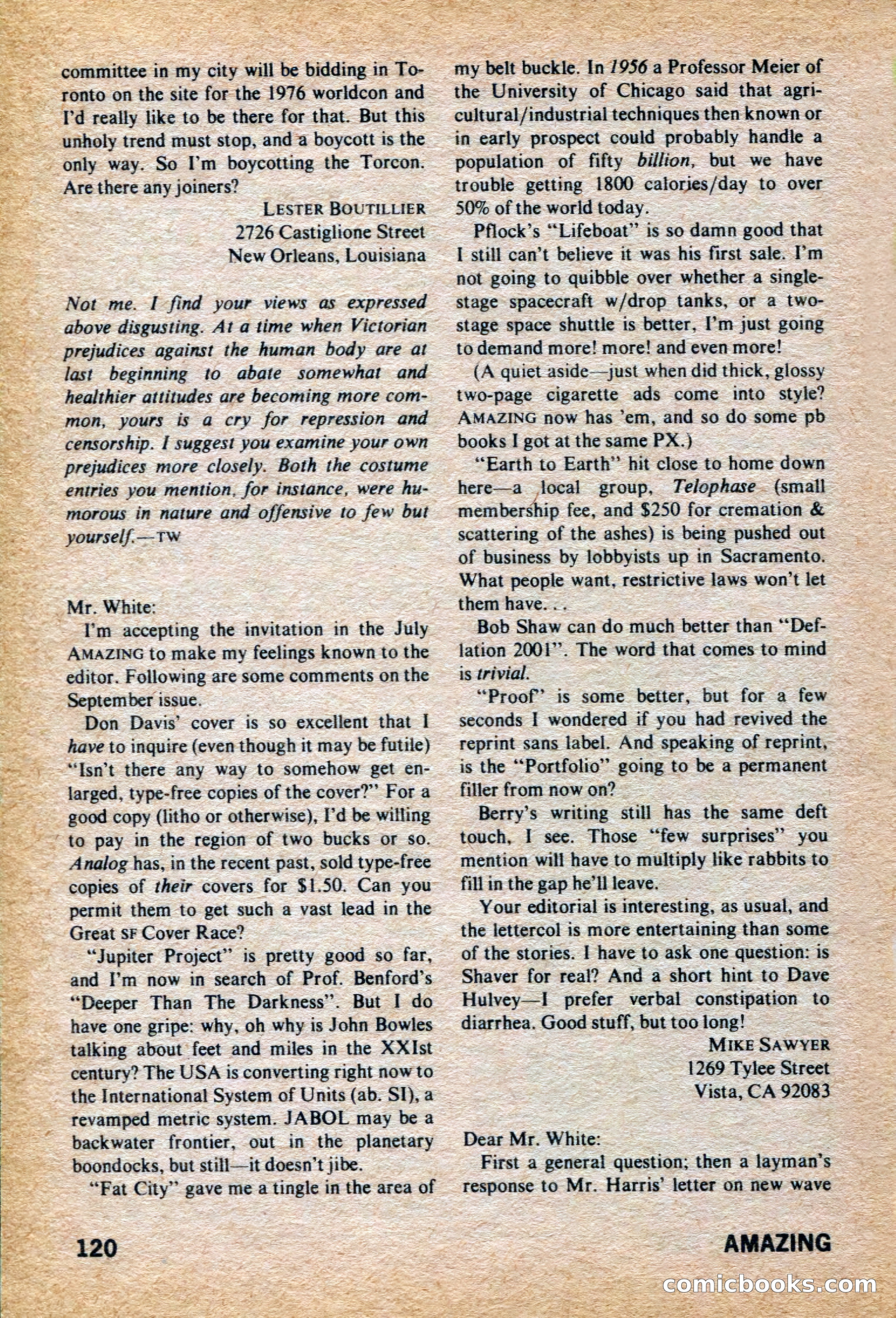 Amazing Stories, March 1973 — page 120 of 132