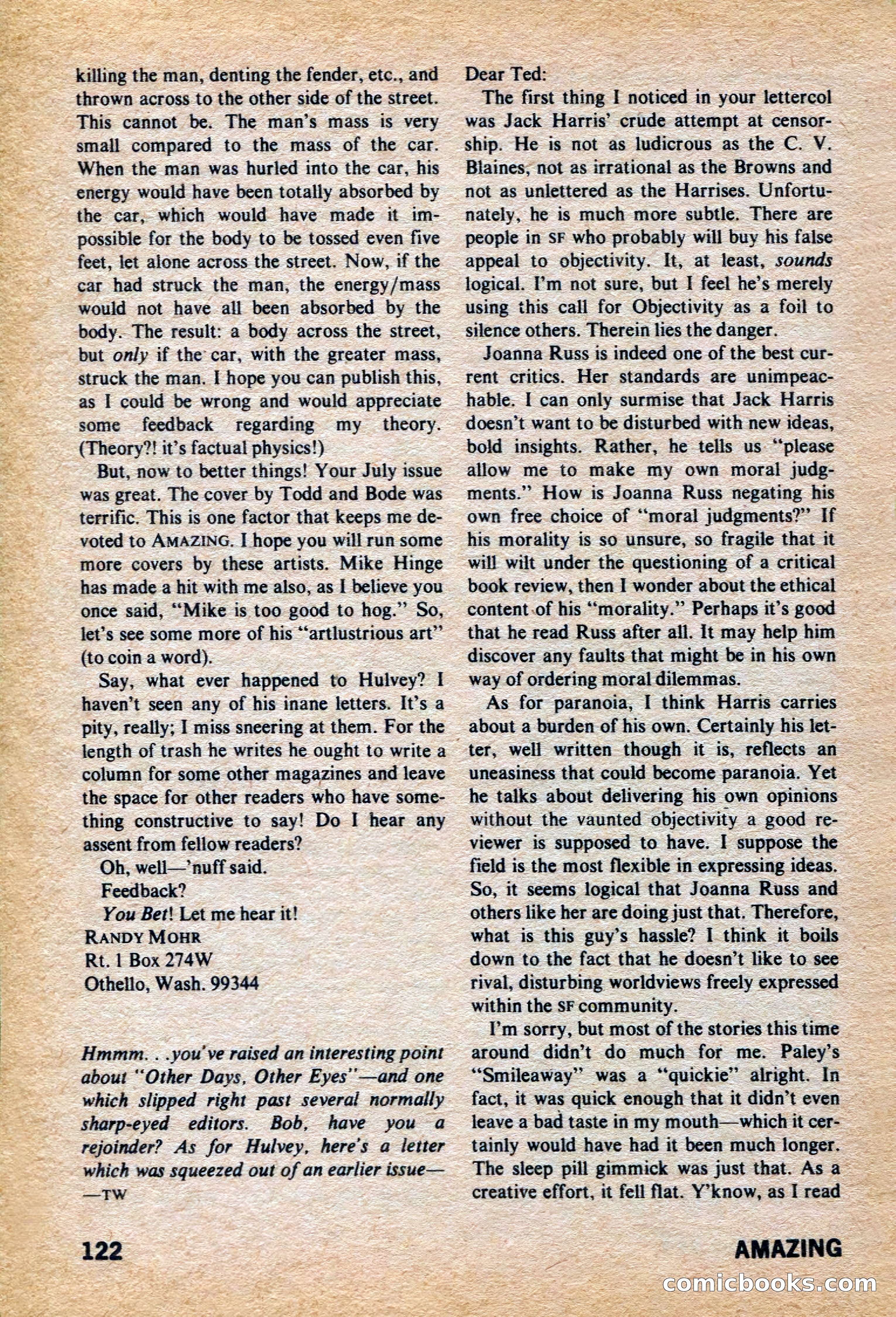 Amazing Stories, March 1973 — page 122 of 132
