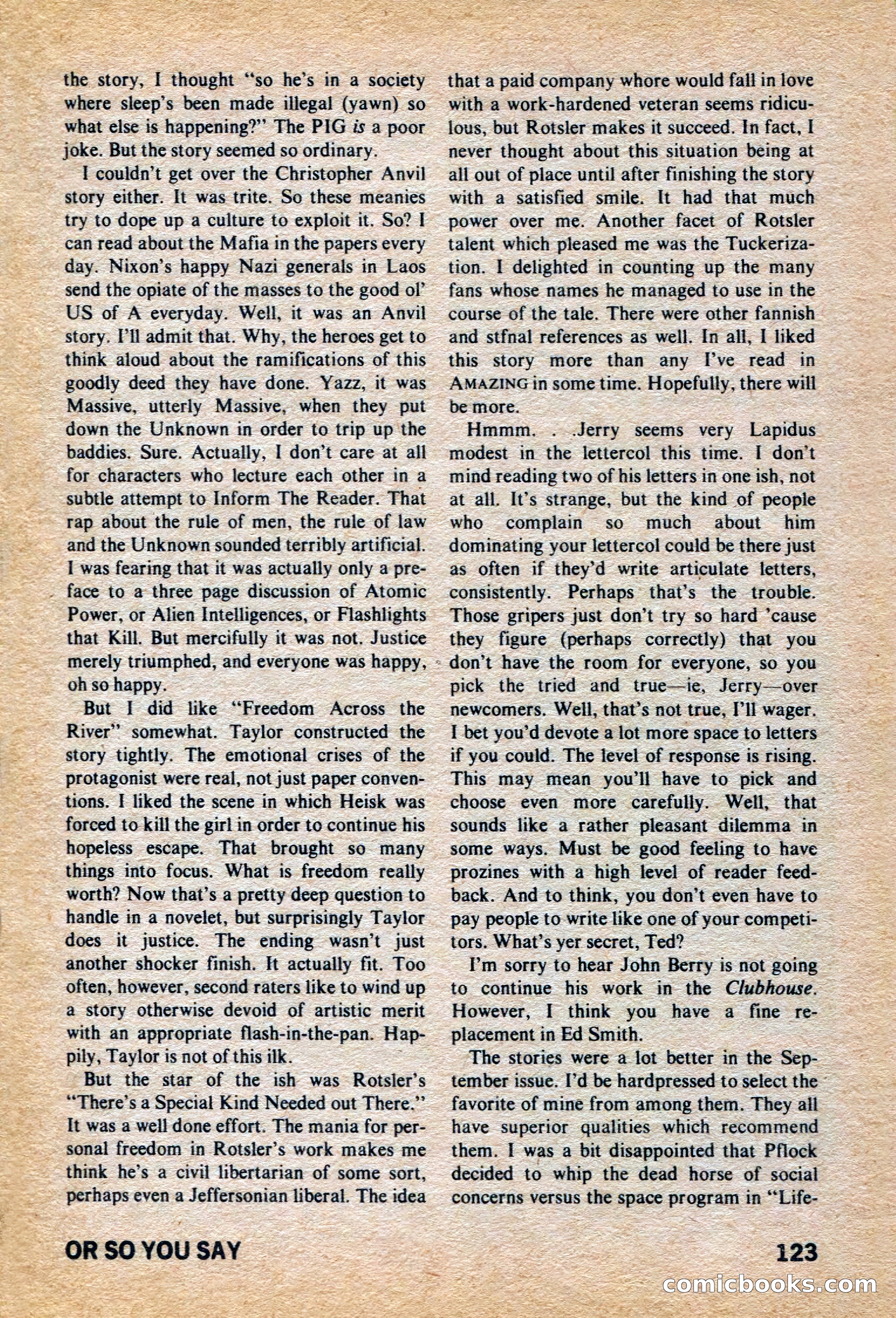 Amazing Stories, March 1973 — page 123 of 132