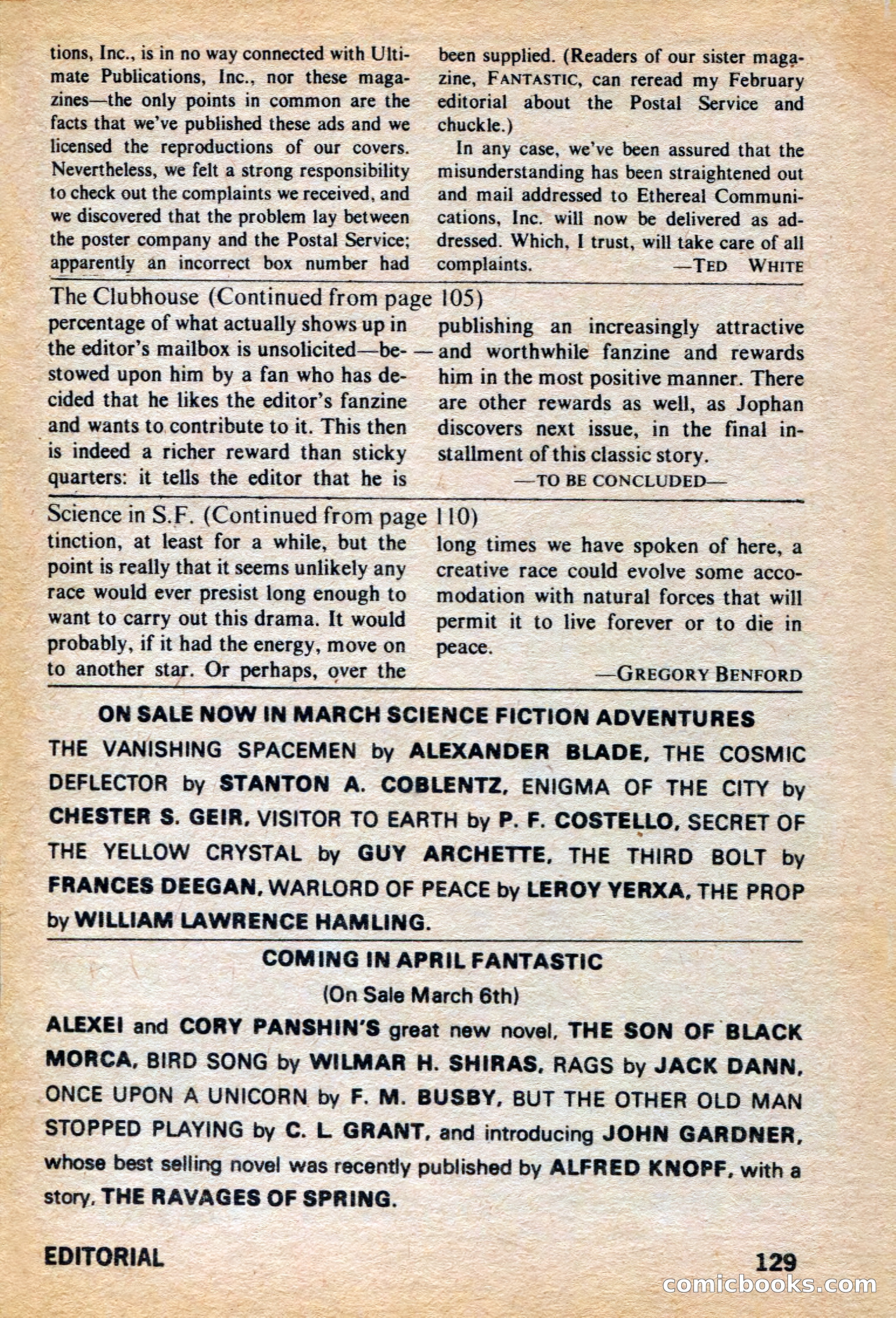 Amazing Stories, March 1973 — page 129 of 132