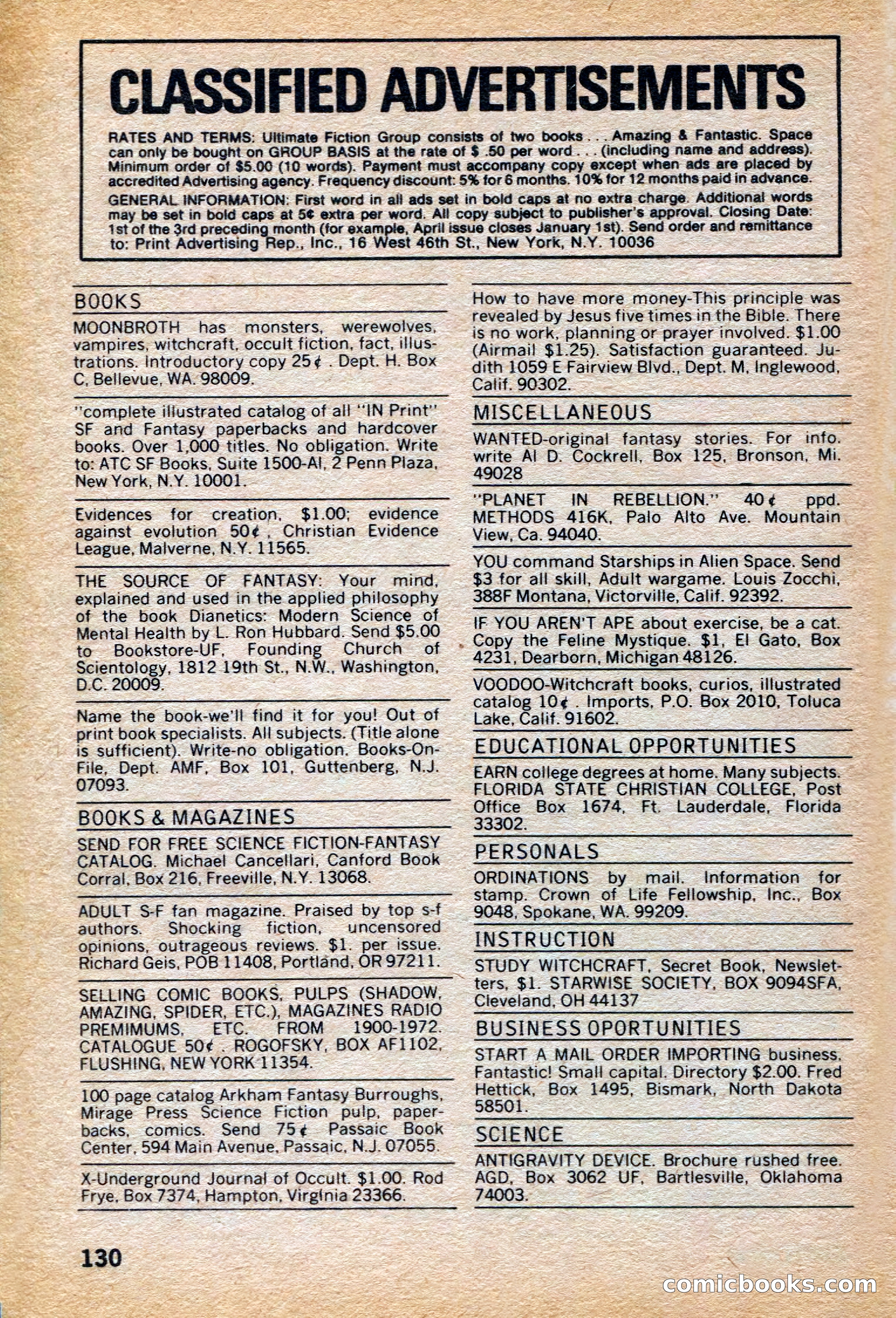 Amazing Stories, March 1973 — page 130 of 132