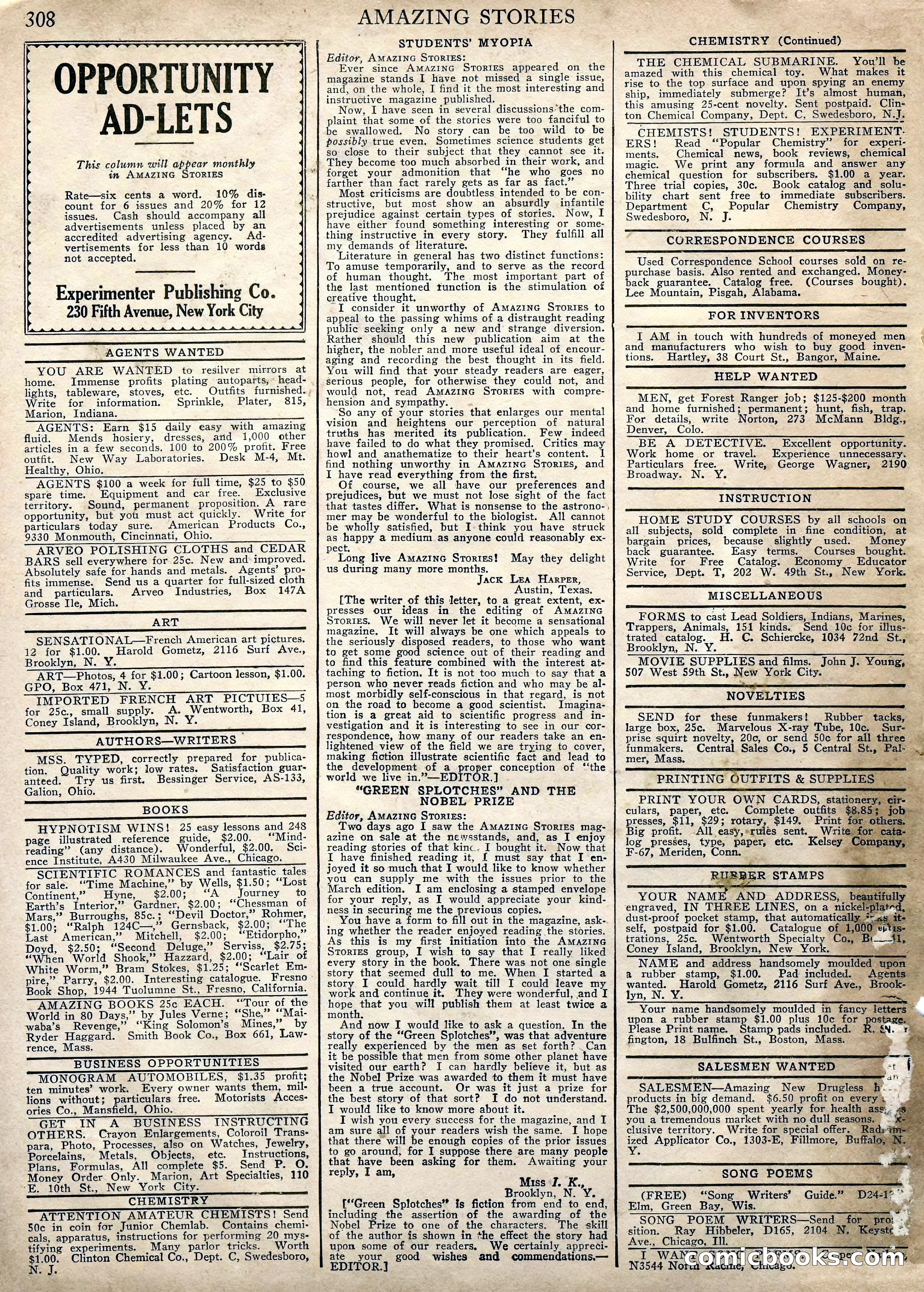 Amazing Stories, Vol. 2, No. 3 — page 102 of 108
