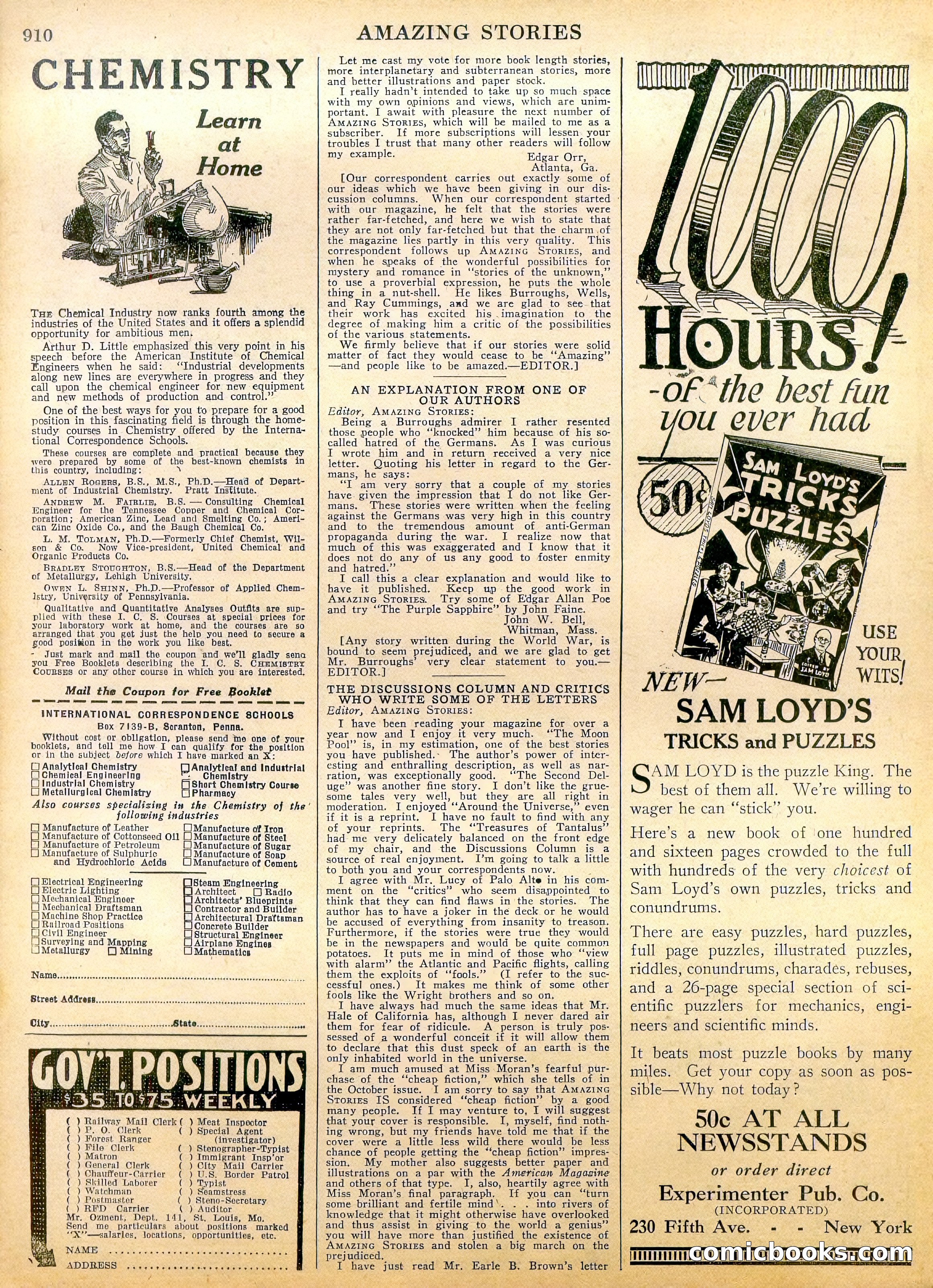 Amazing Stories, Vol. 2, No. 9 — page 92 of 104
