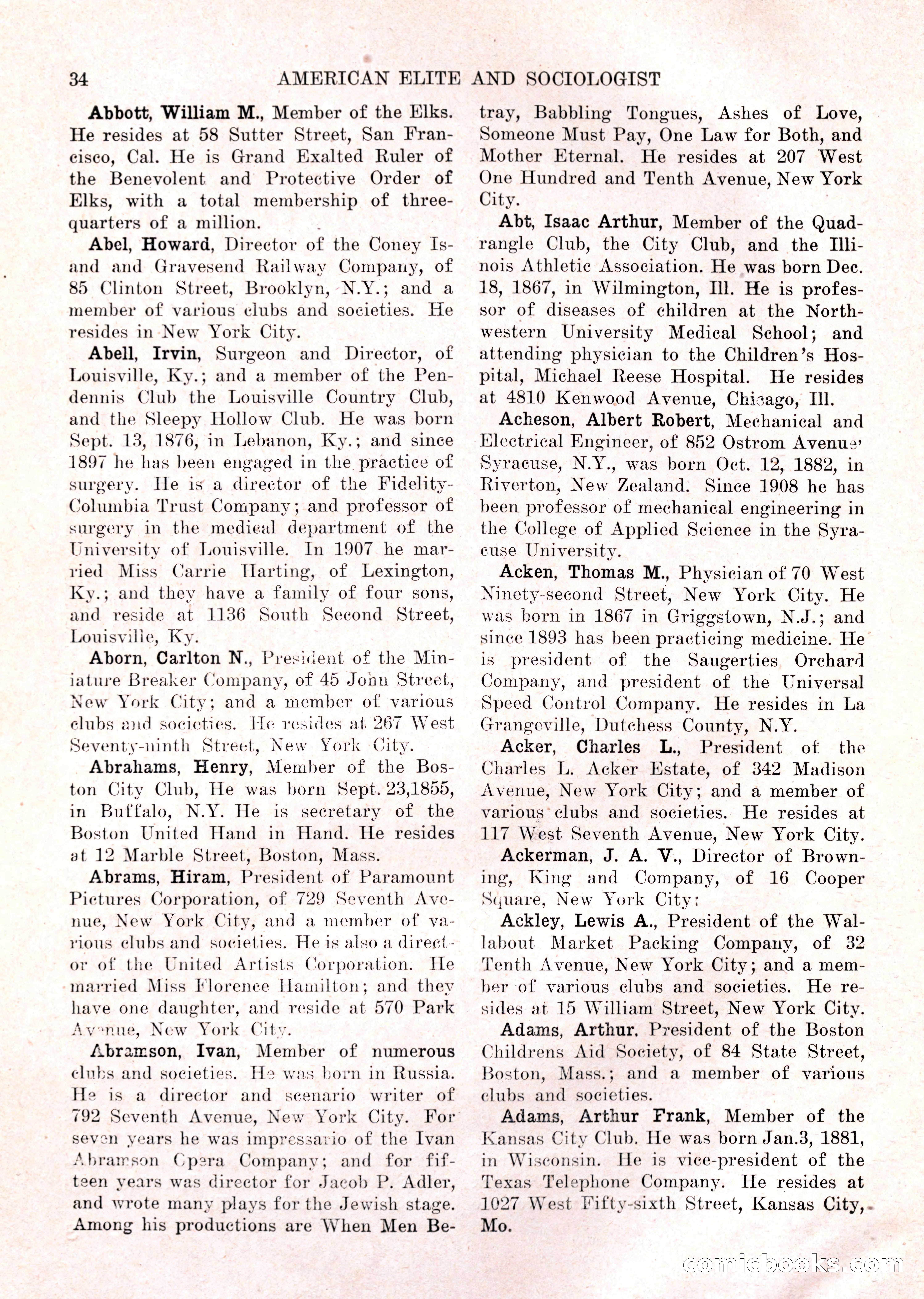 The American Elite and Sociologist Blue Book — page 18 of 396