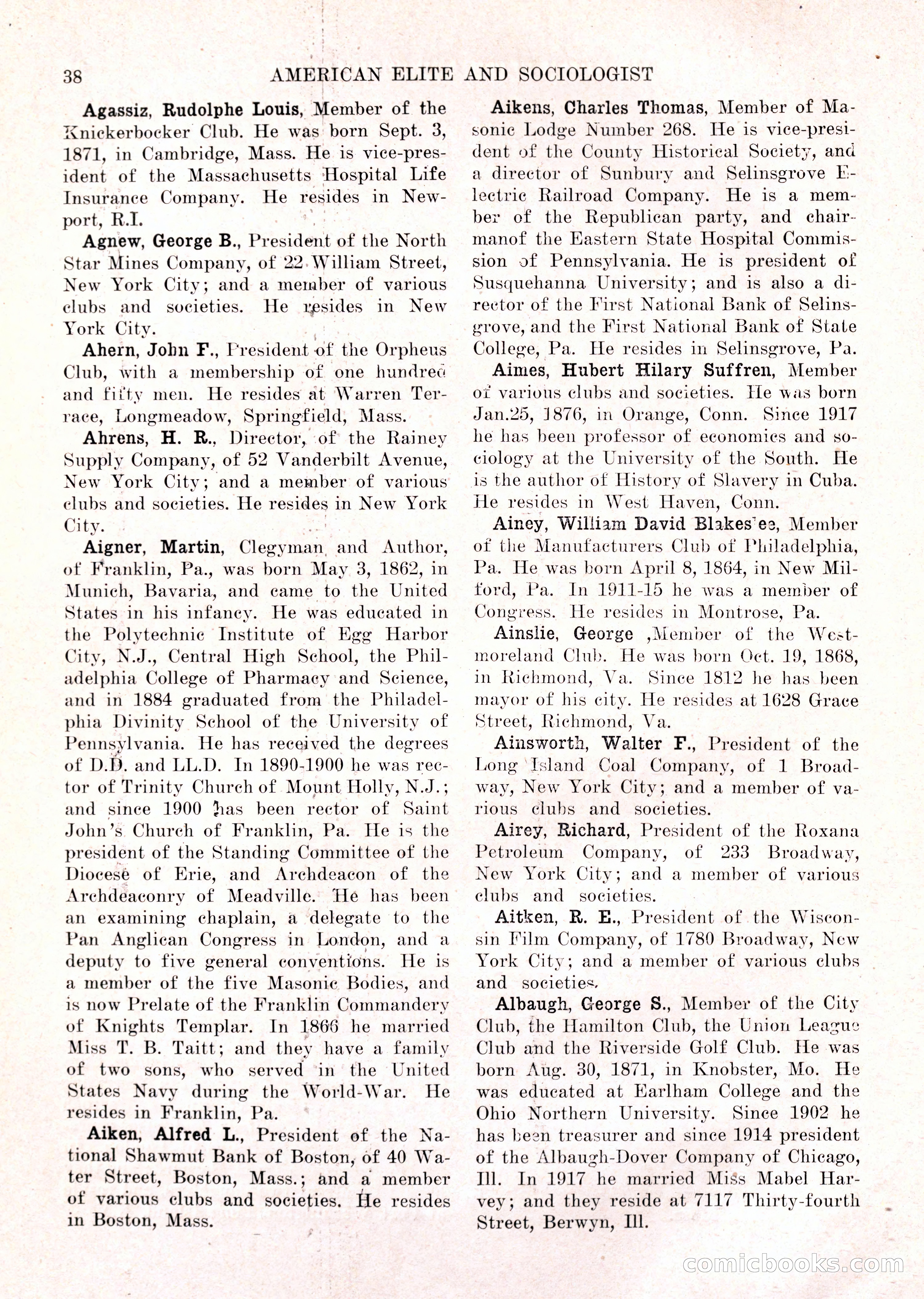 The American Elite and Sociologist Blue Book — page 22 of 396