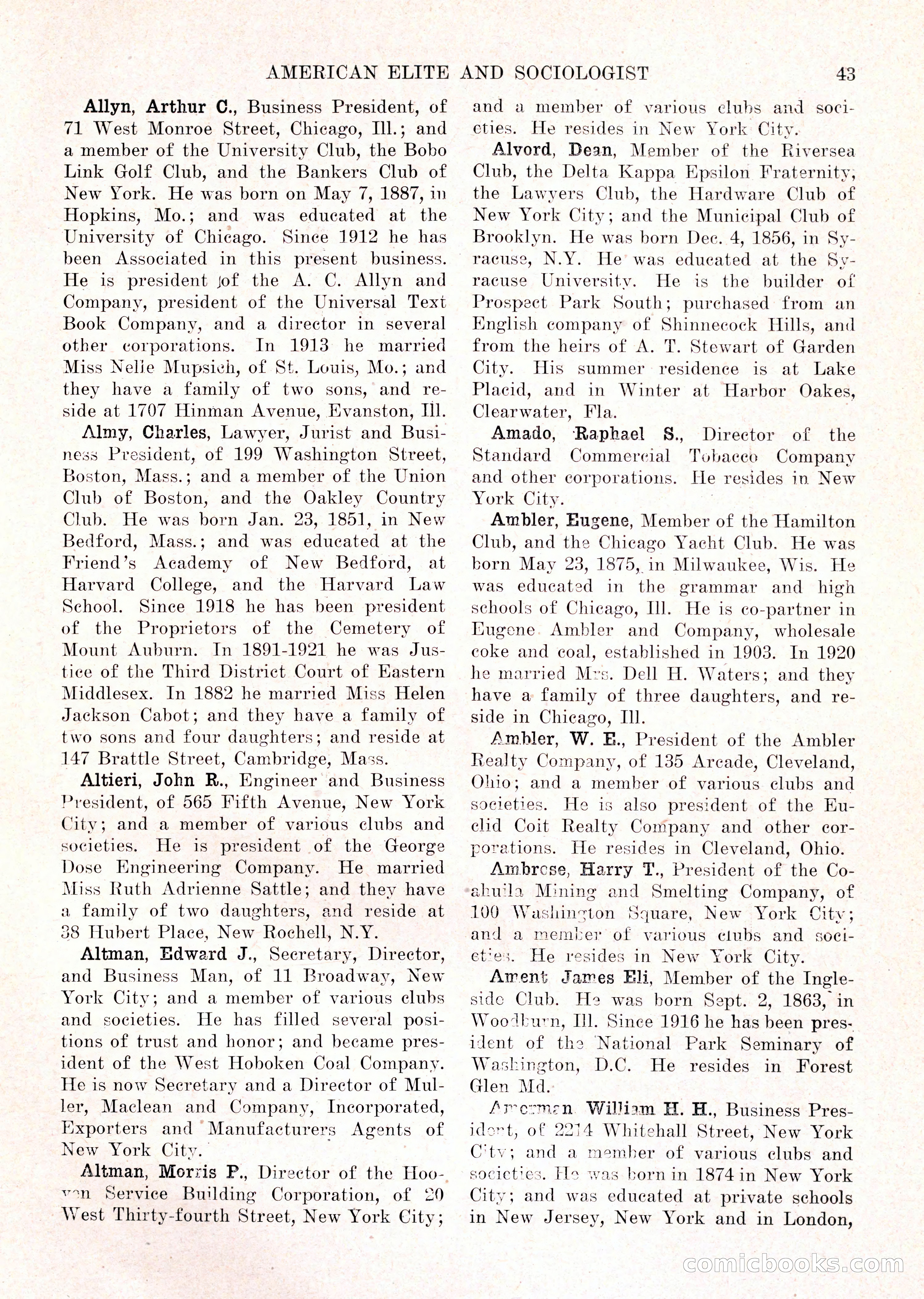 The American Elite and Sociologist Blue Book — page 27 of 396