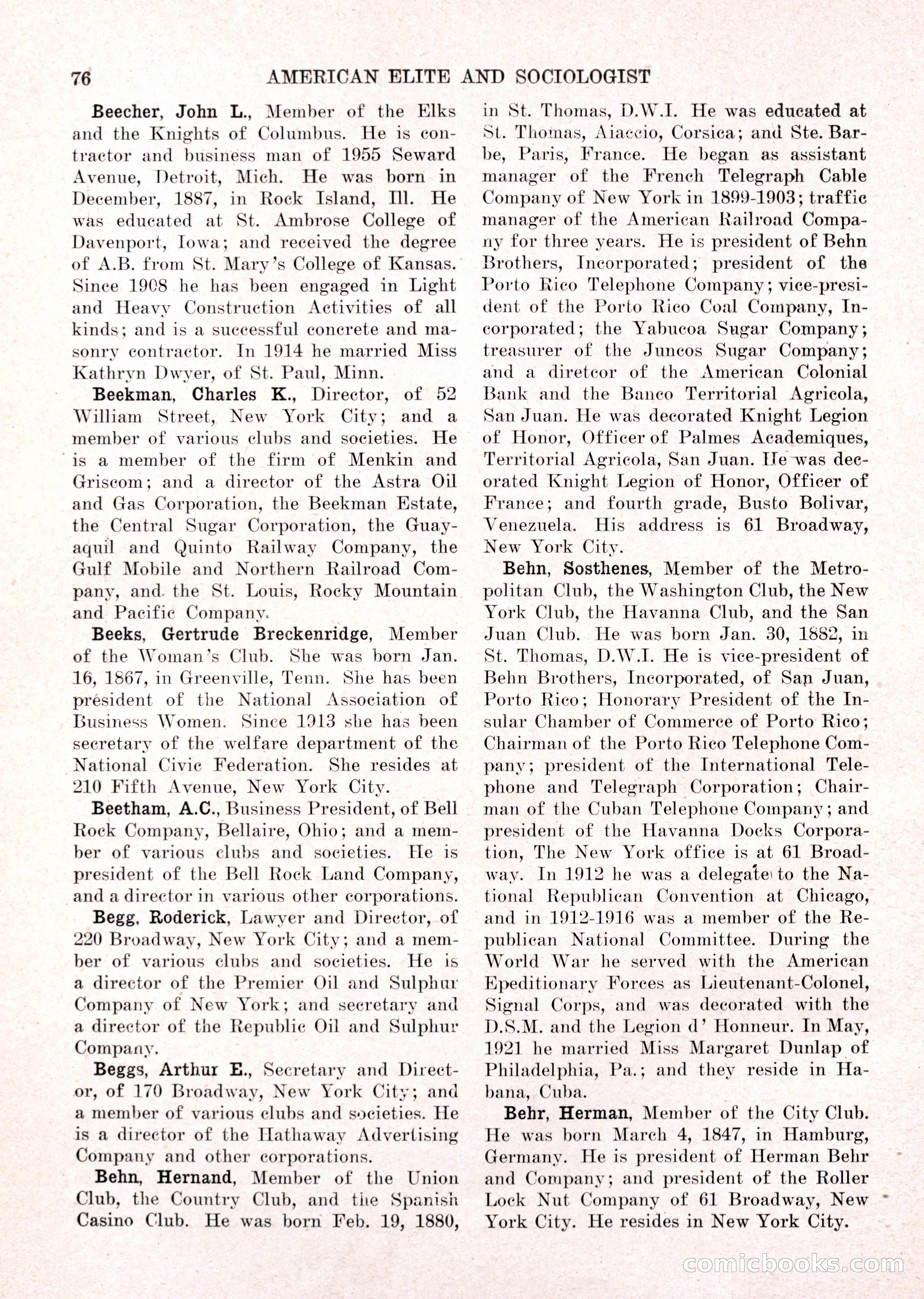 The American Elite and Sociologist Blue Book — page 60 of 396