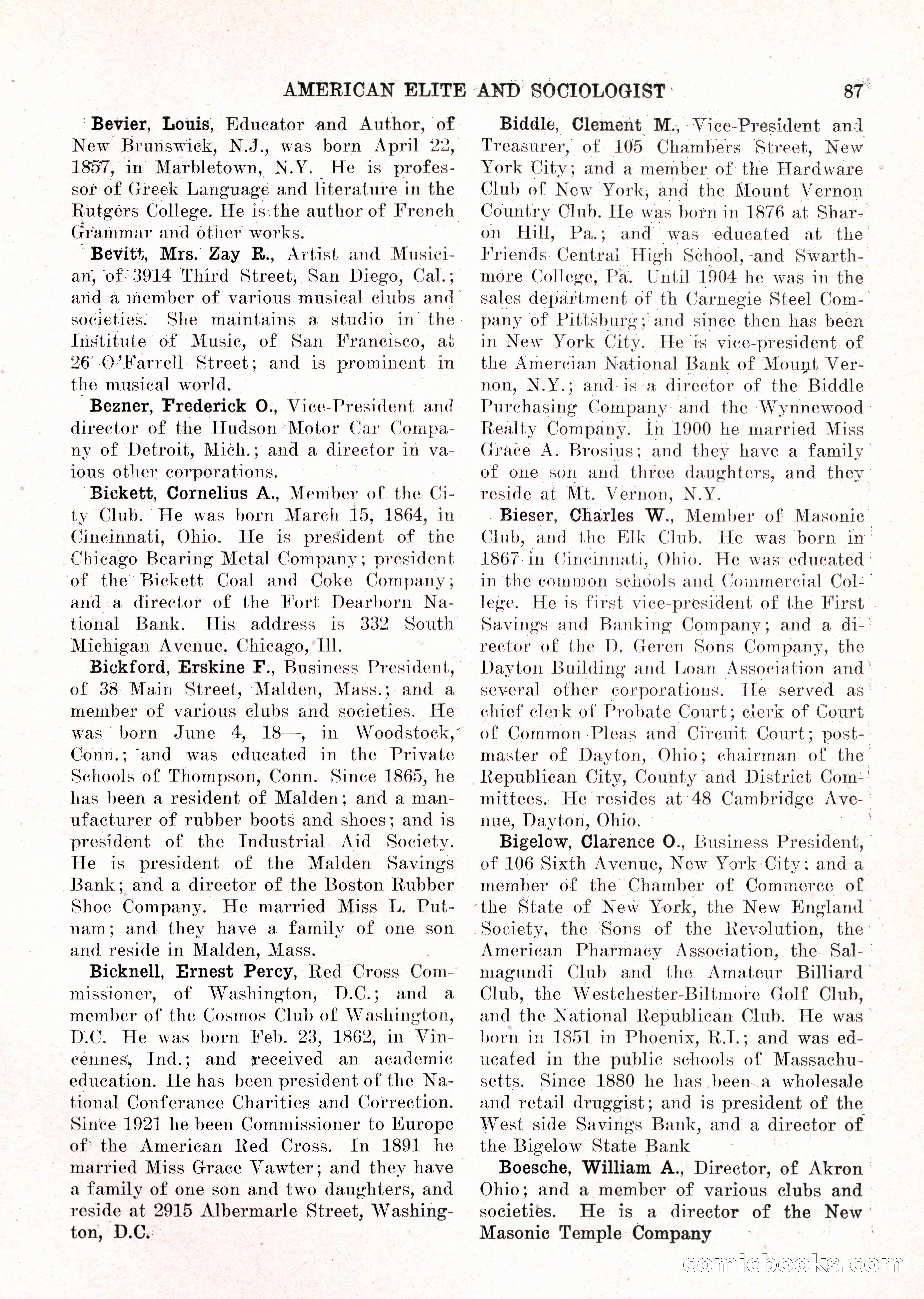 The American Elite and Sociologist Blue Book — page 71 of 396