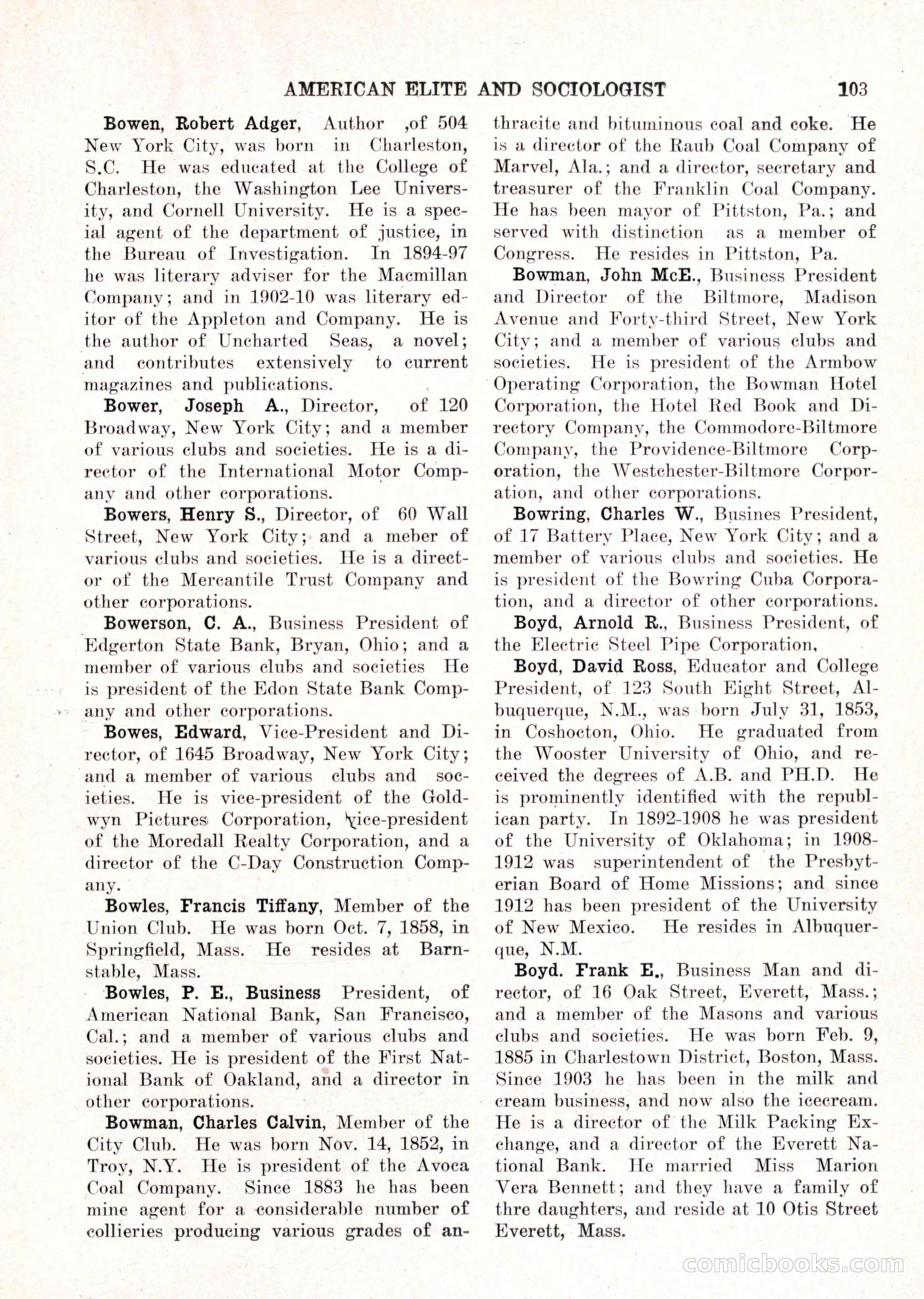 The American Elite and Sociologist Blue Book — page 87 of 396