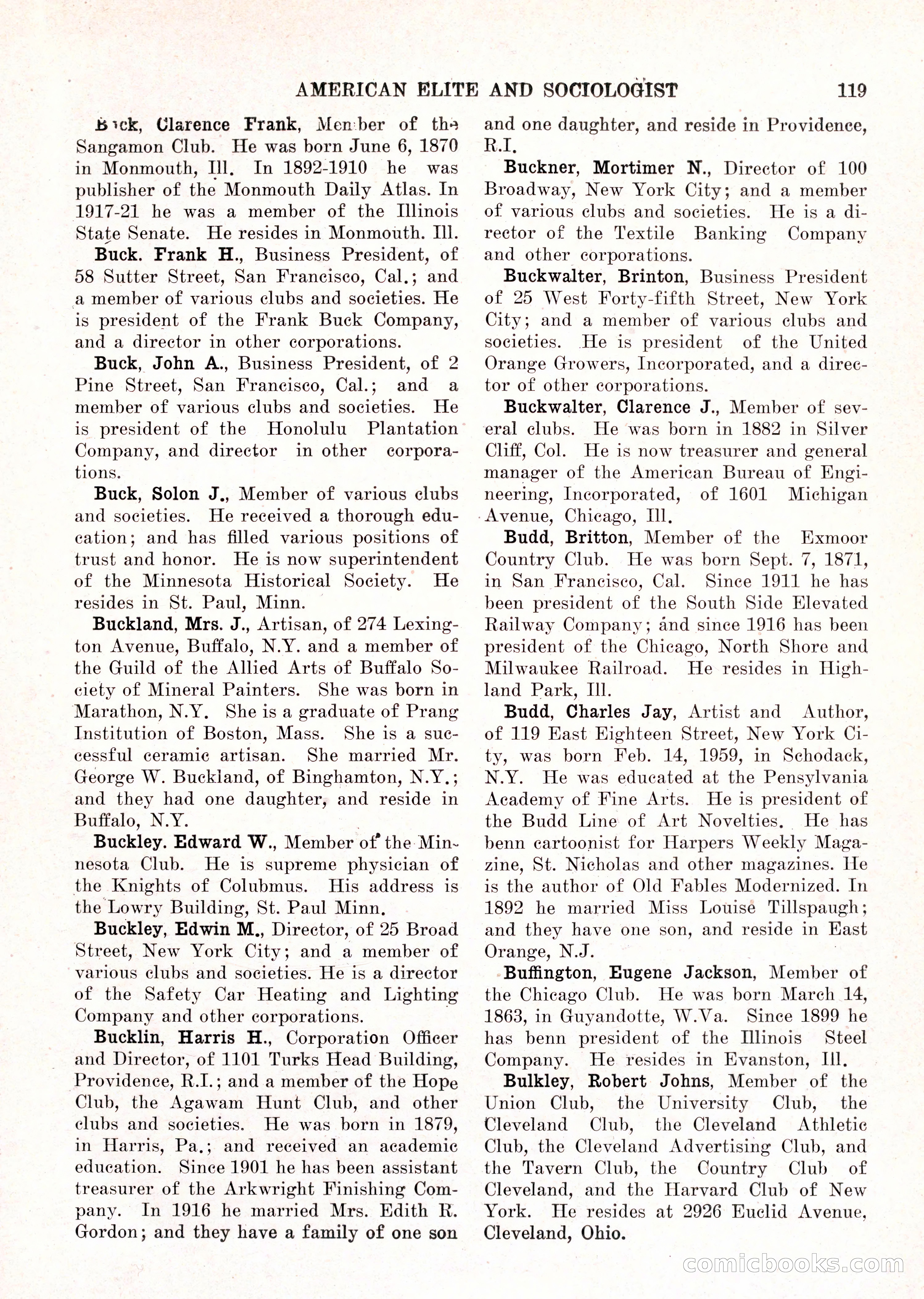 The American Elite and Sociologist Blue Book — page 103 of 396
