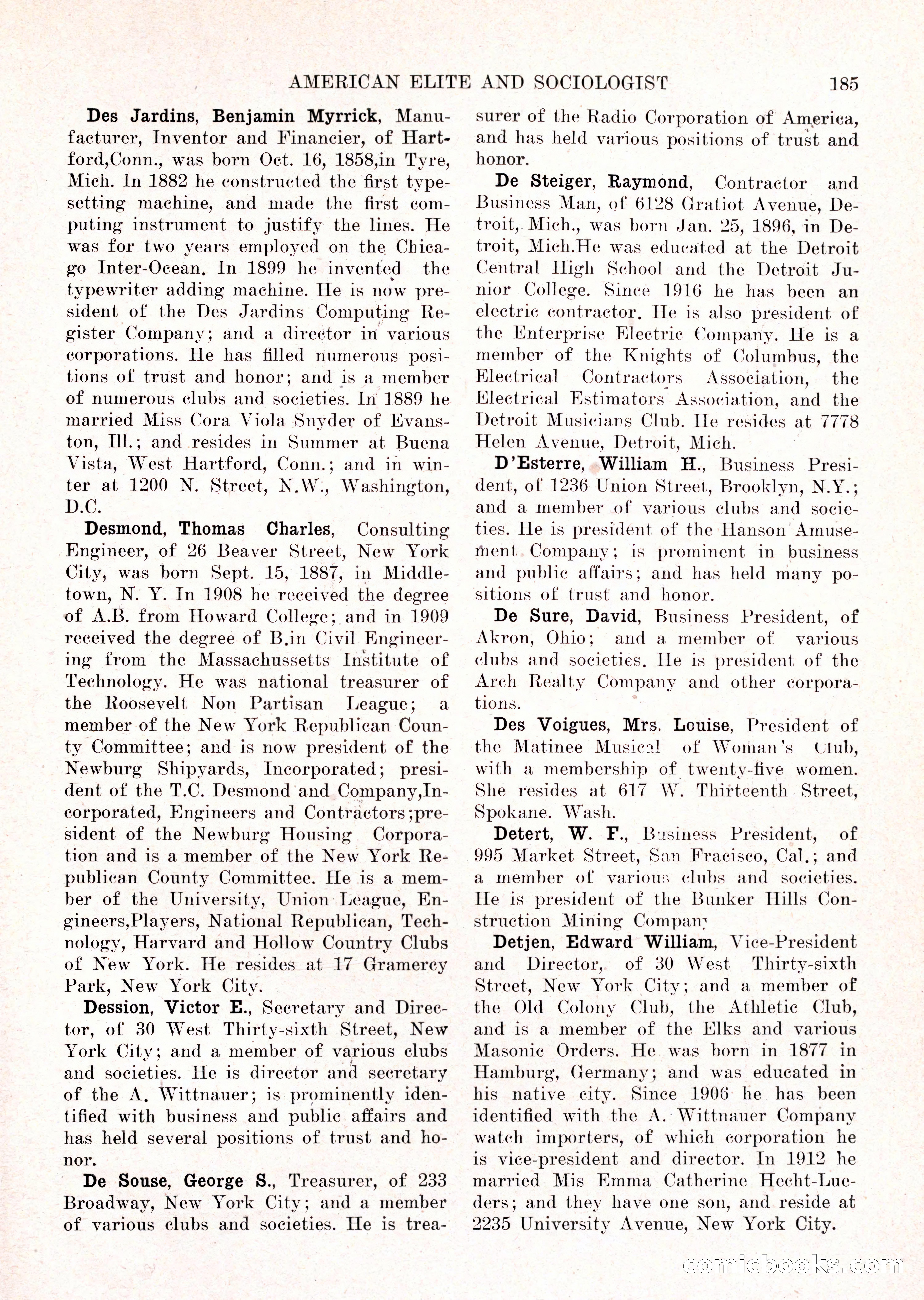 The American Elite and Sociologist Blue Book — page 169 of 396