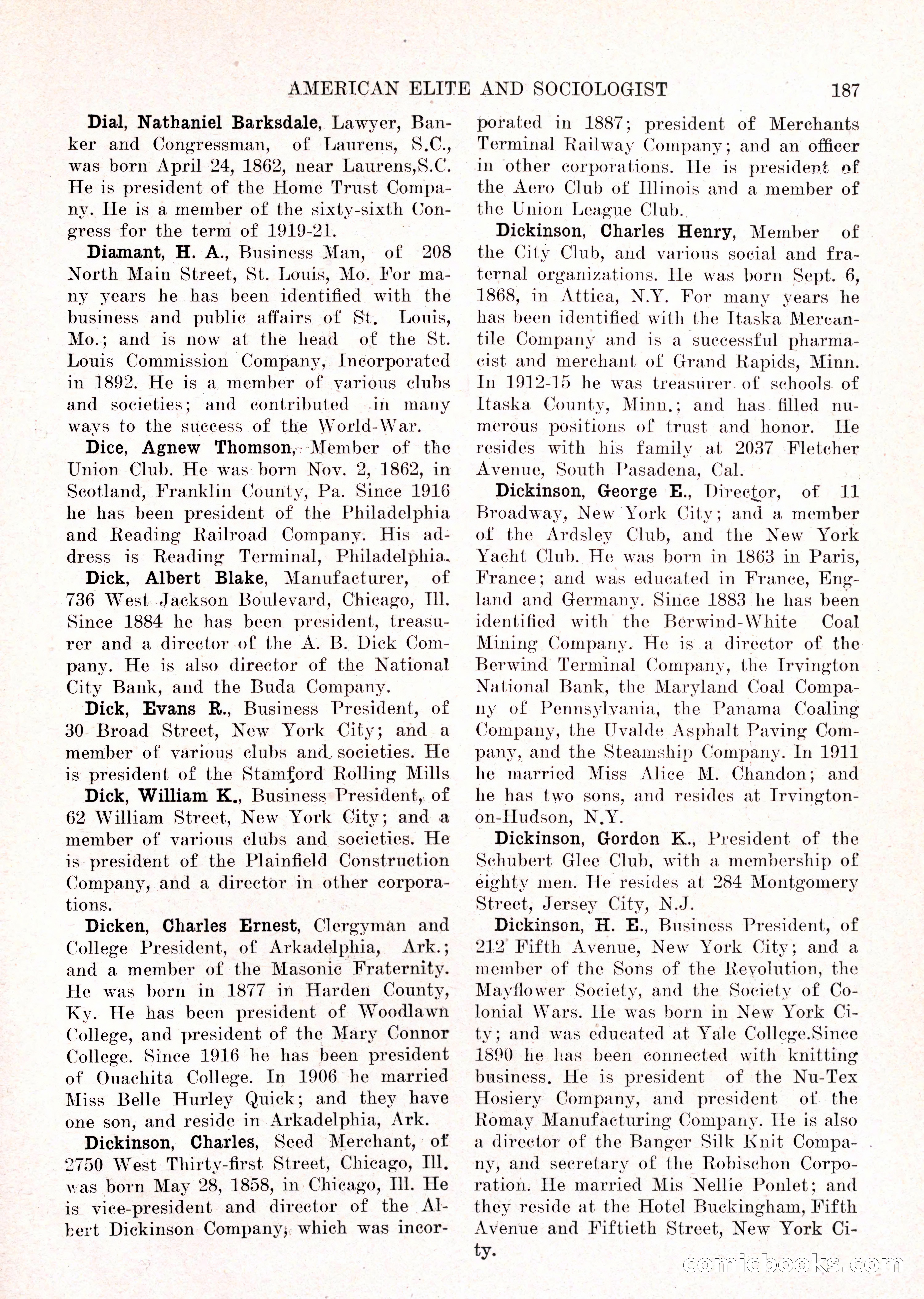 The American Elite and Sociologist Blue Book — page 171 of 396