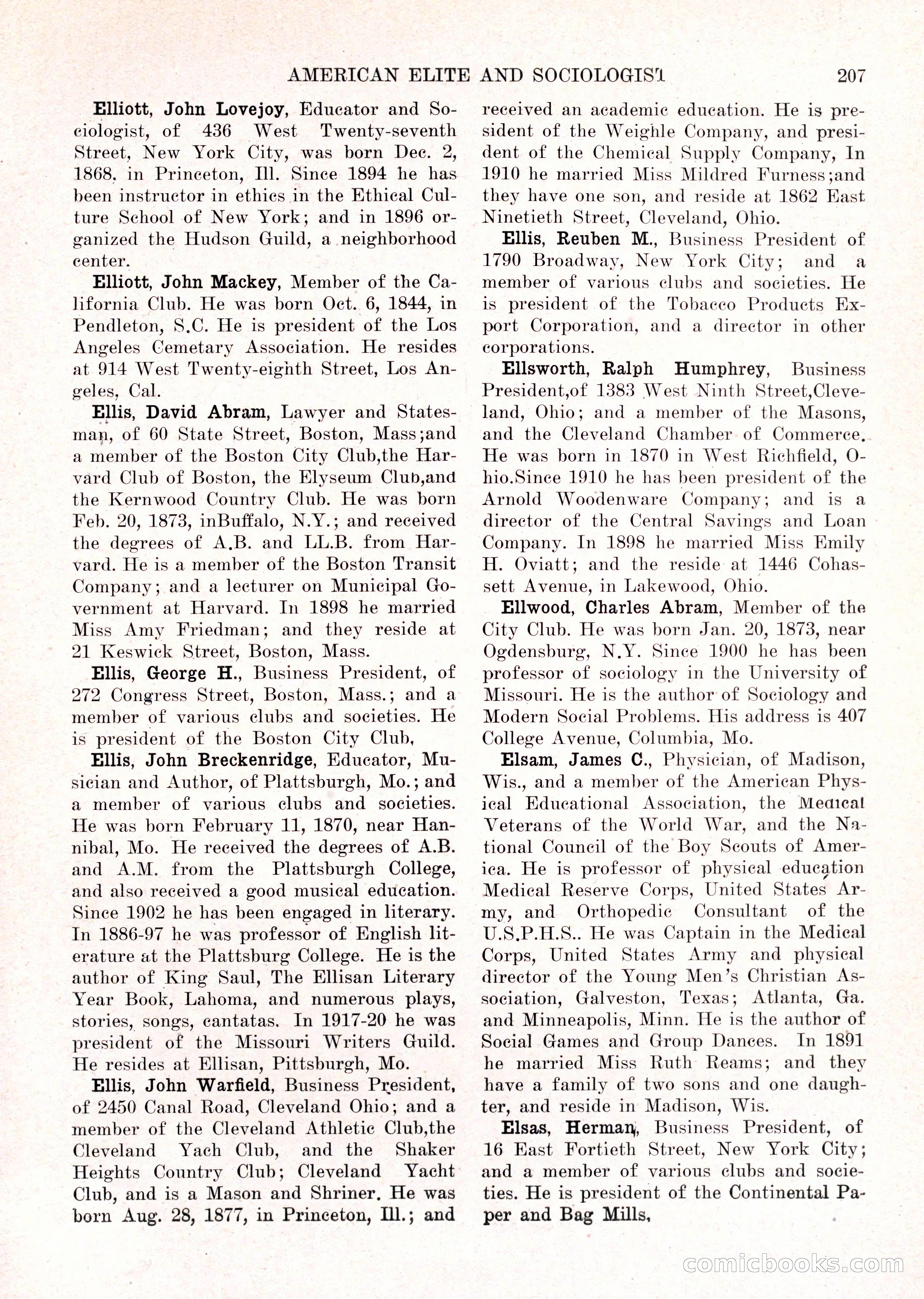 The American Elite and Sociologist Blue Book — page 191 of 396
