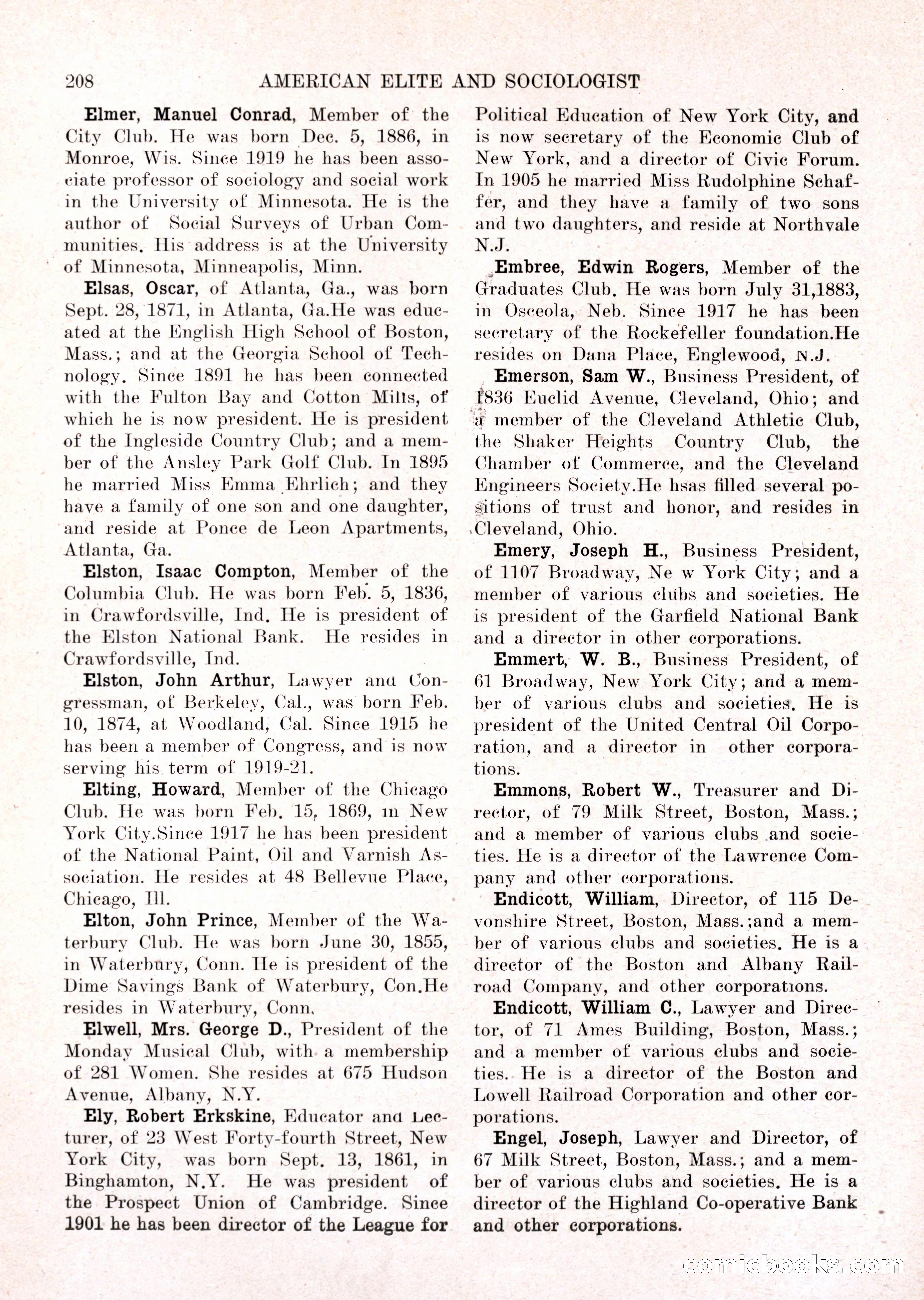 The American Elite and Sociologist Blue Book — page 192 of 396