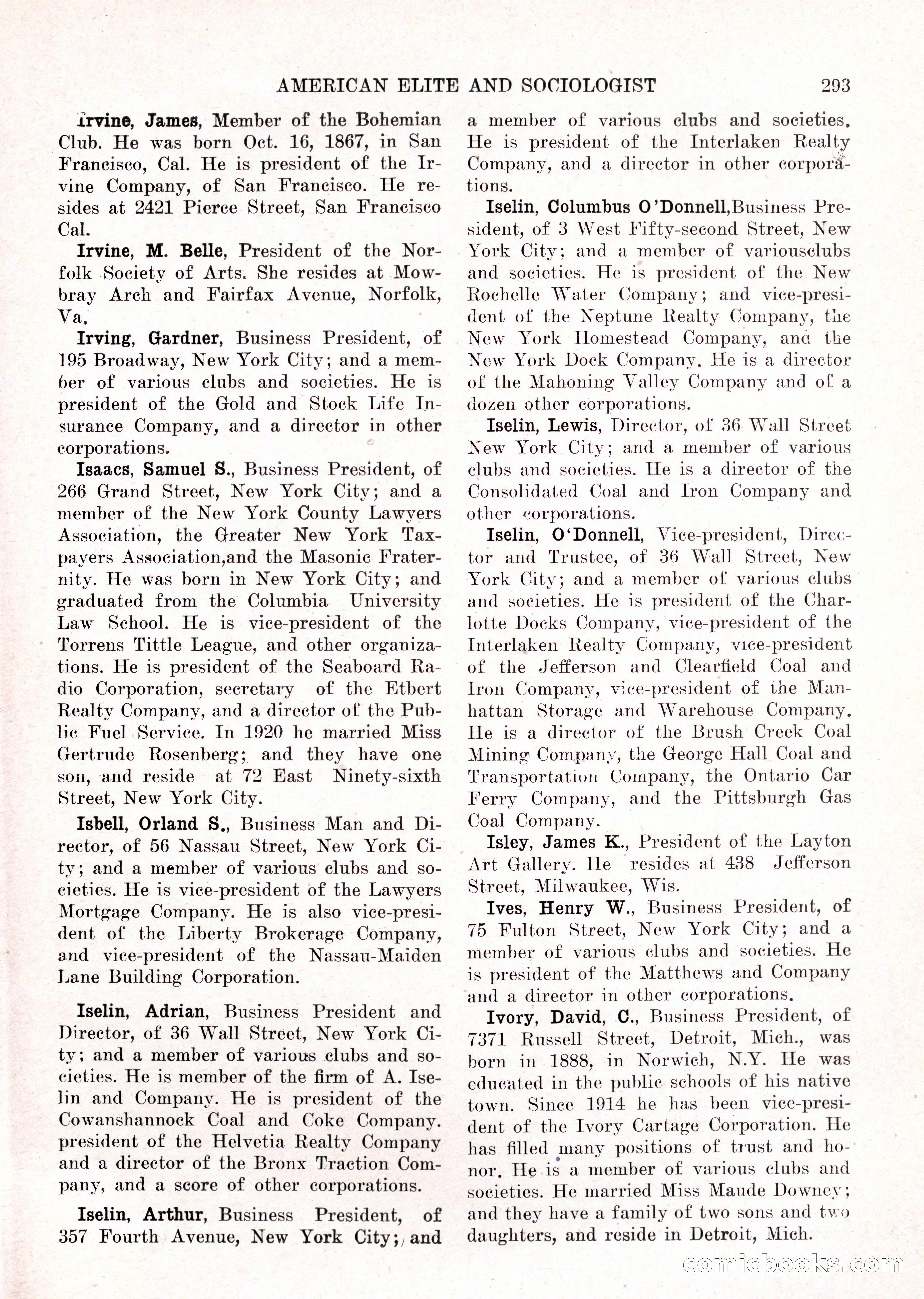 The American Elite and Sociologist Blue Book — page 277 of 396