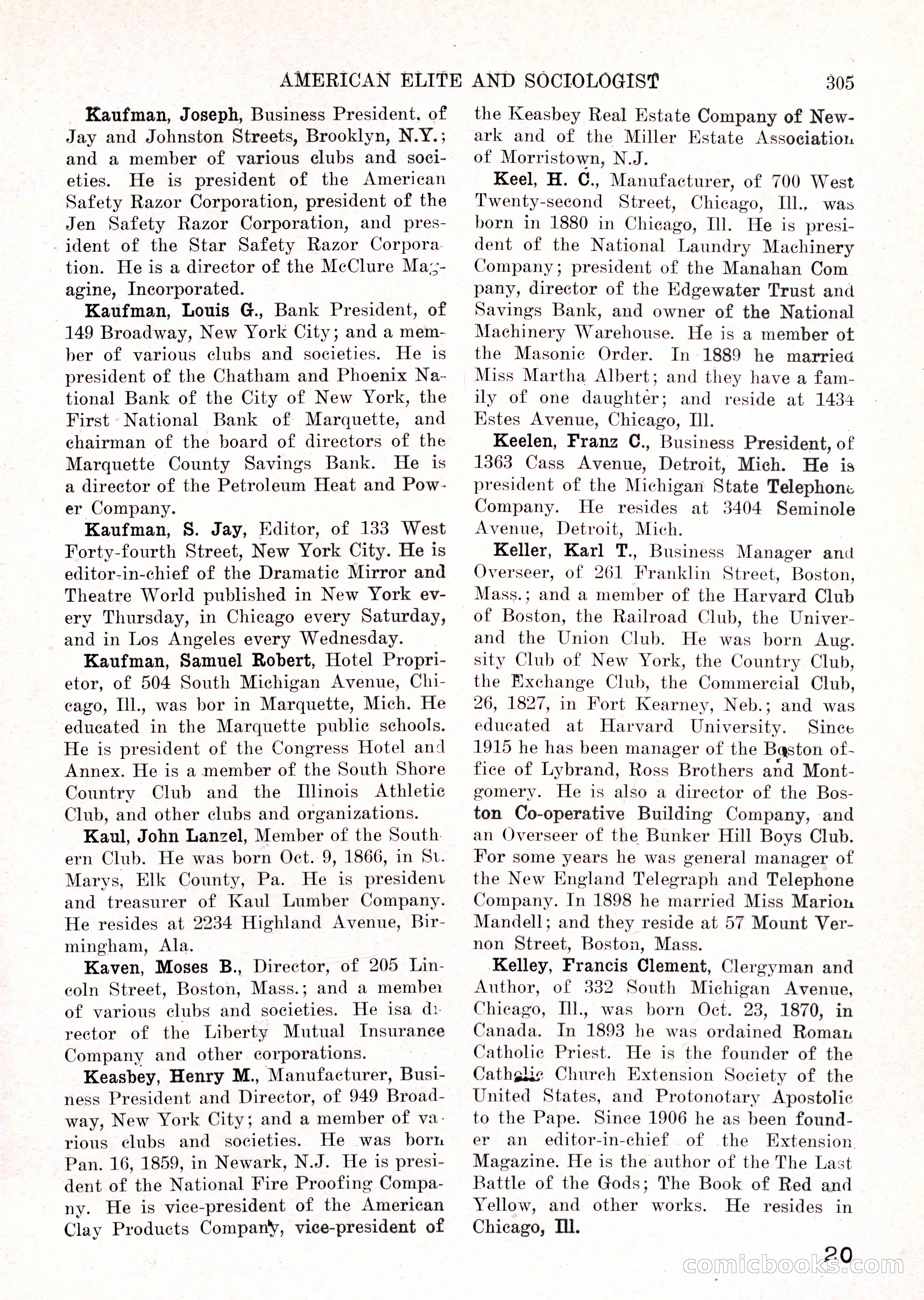 The American Elite and Sociologist Blue Book — page 289 of 396
