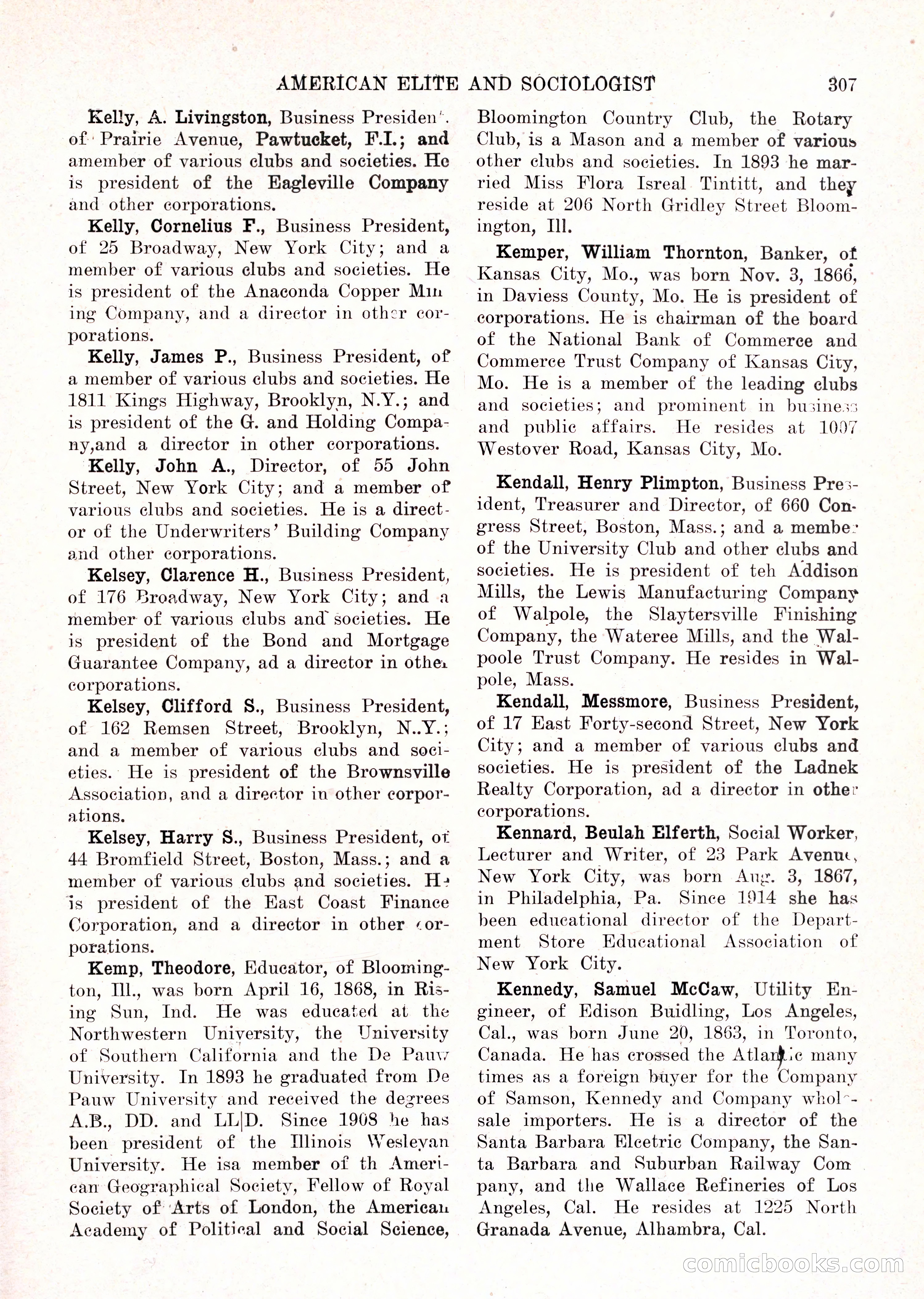 The American Elite and Sociologist Blue Book — page 291 of 396