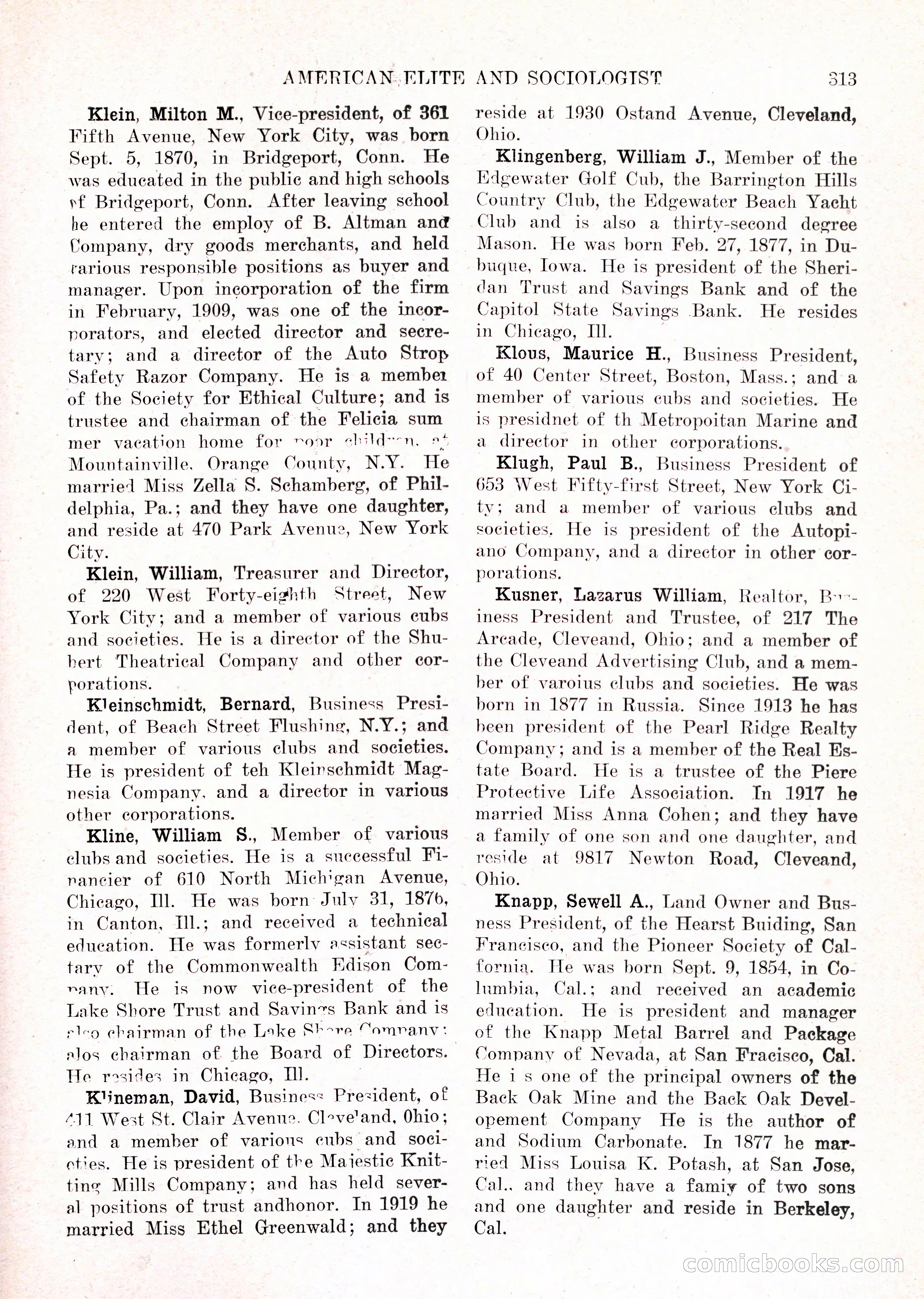 The American Elite and Sociologist Blue Book — page 297 of 396