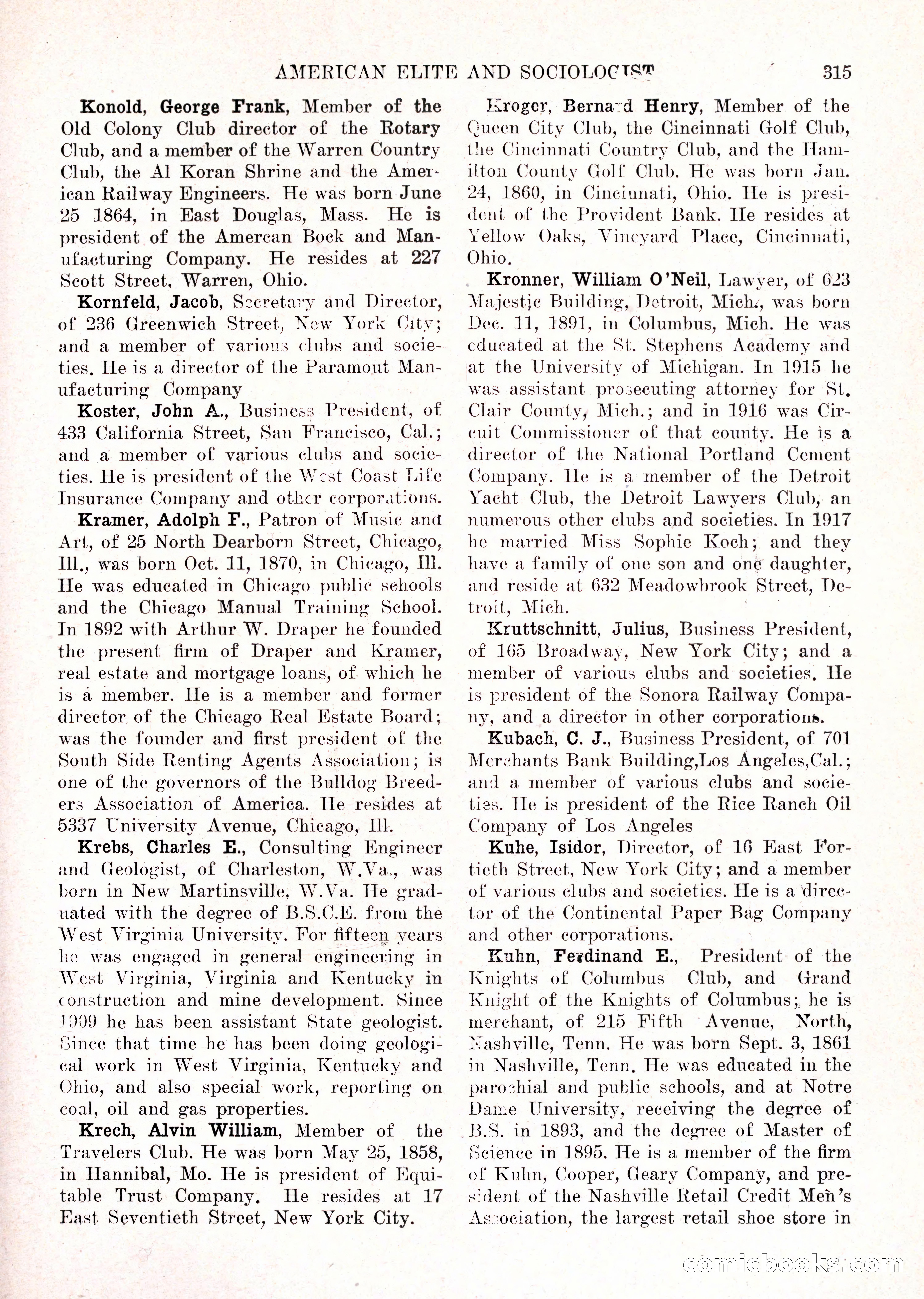 The American Elite and Sociologist Blue Book — page 299 of 396