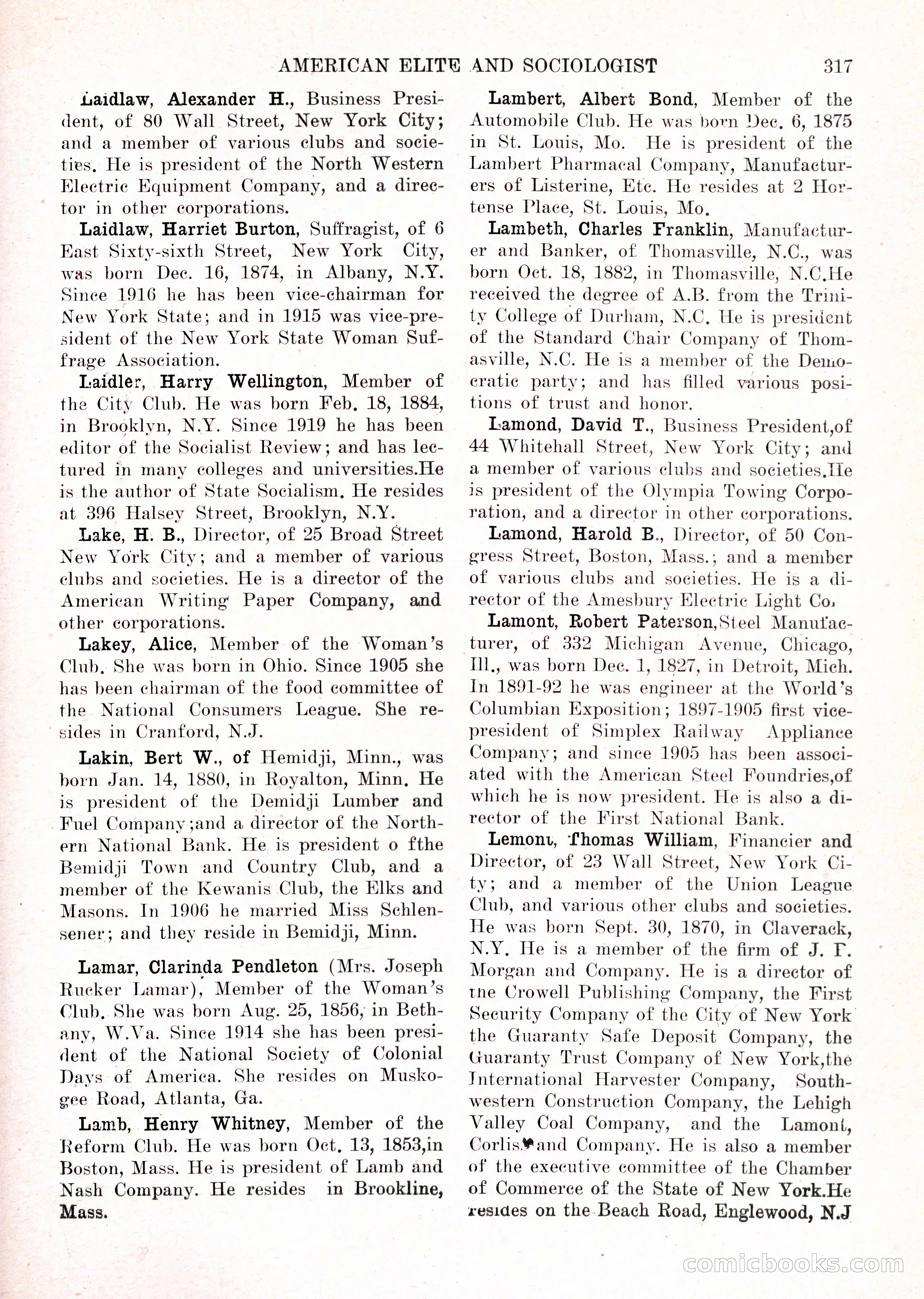 The American Elite and Sociologist Blue Book — page 301 of 396
