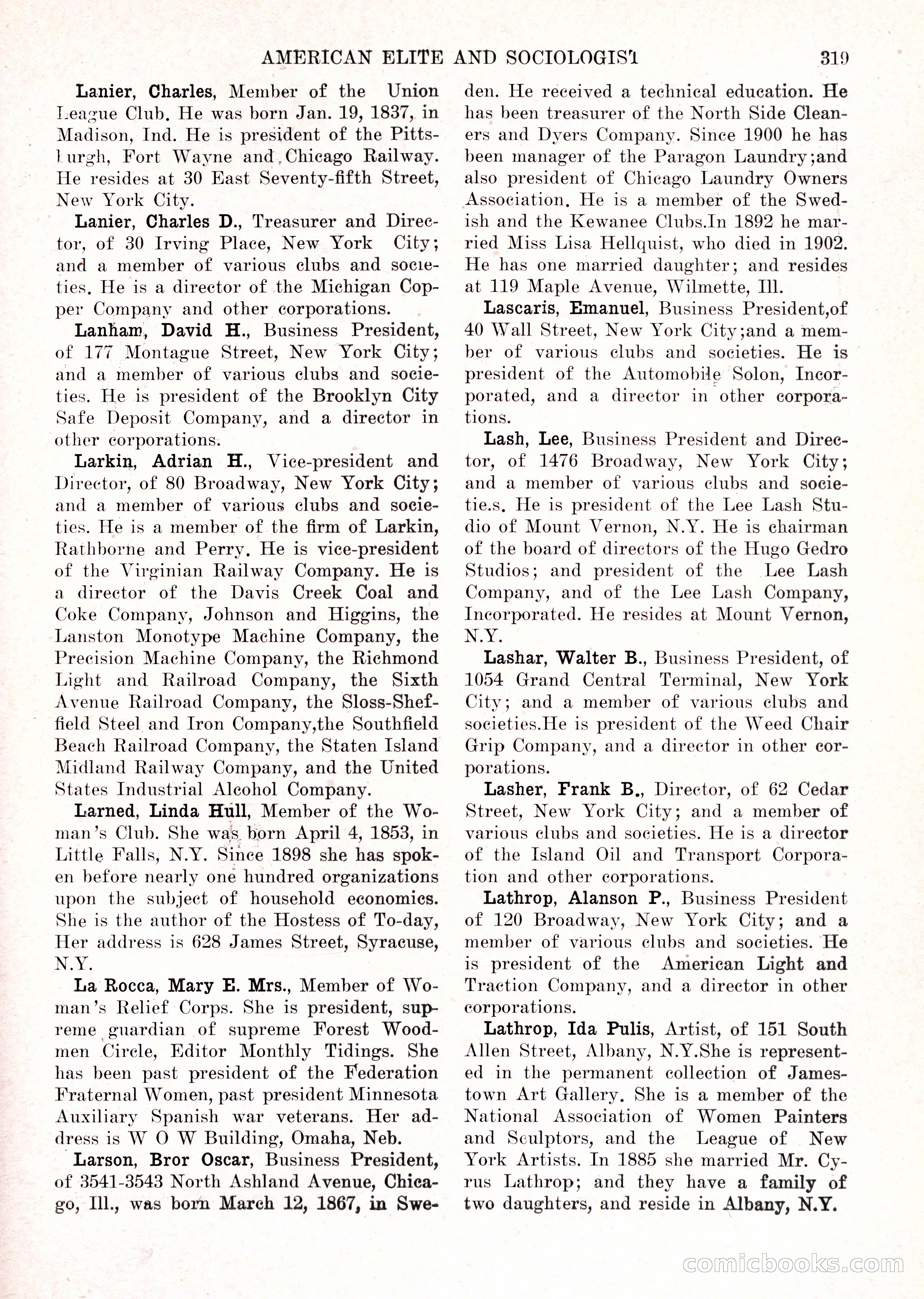 The American Elite and Sociologist Blue Book — page 303 of 396