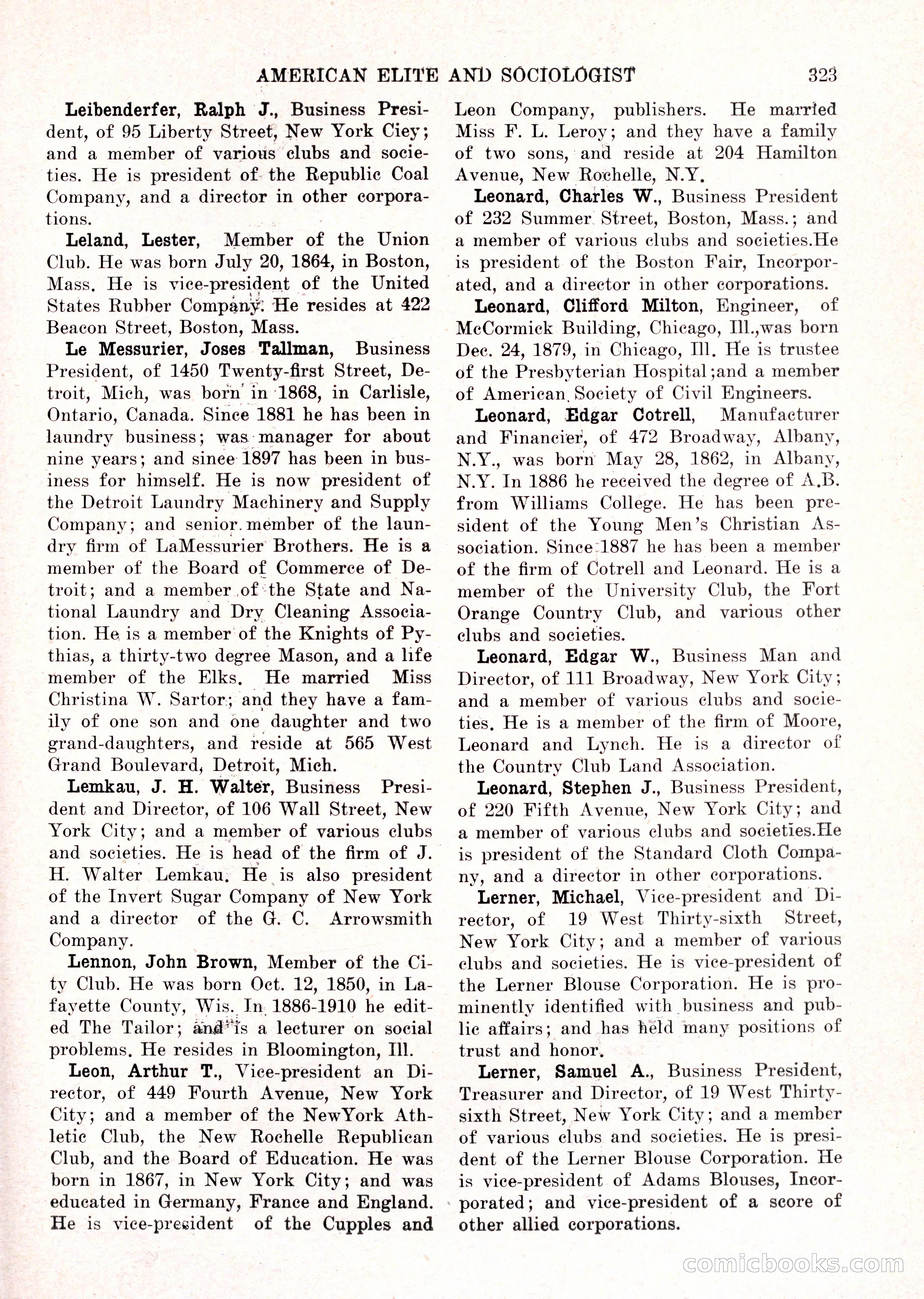 The American Elite and Sociologist Blue Book — page 307 of 396