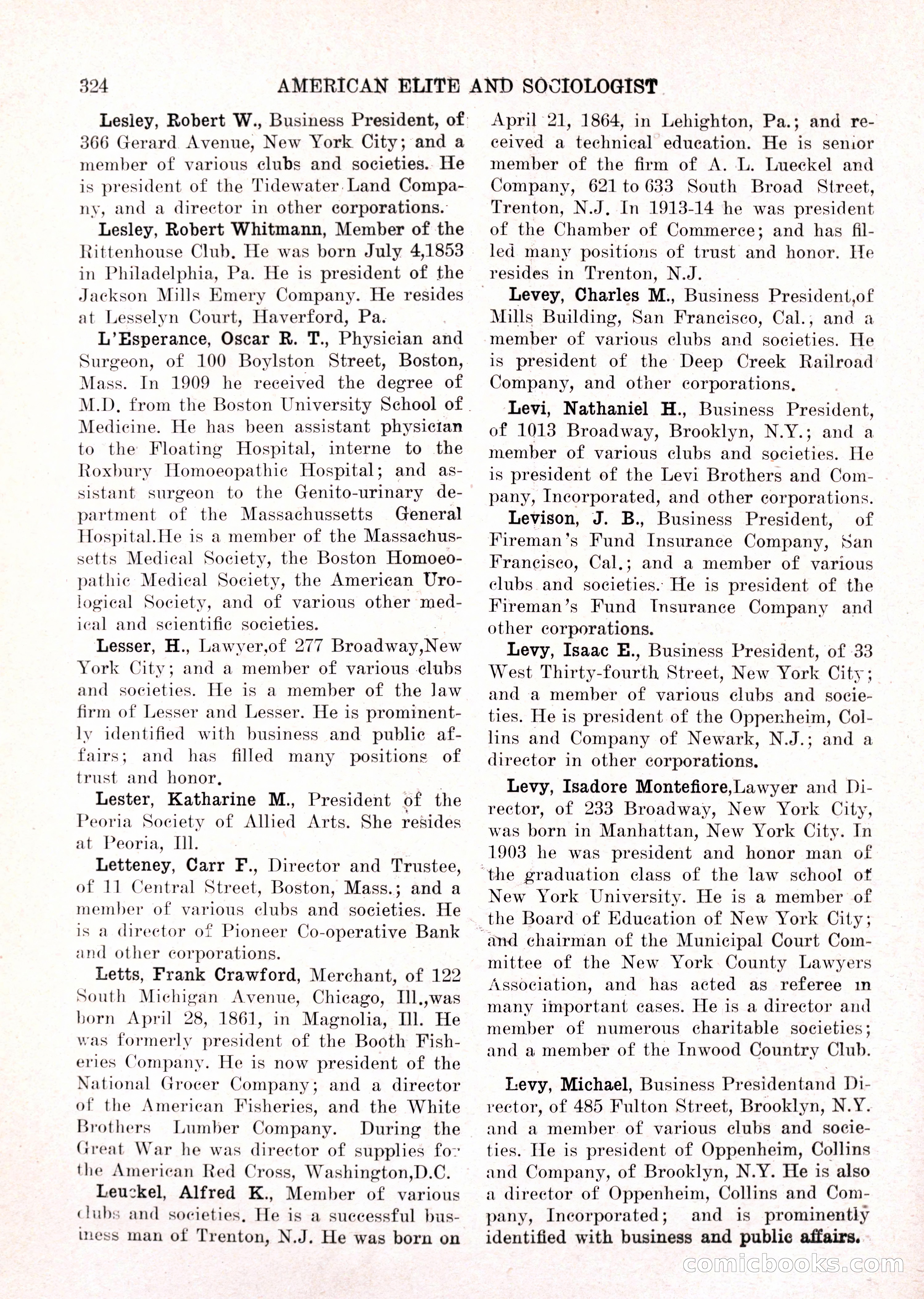 The American Elite and Sociologist Blue Book — page 308 of 396