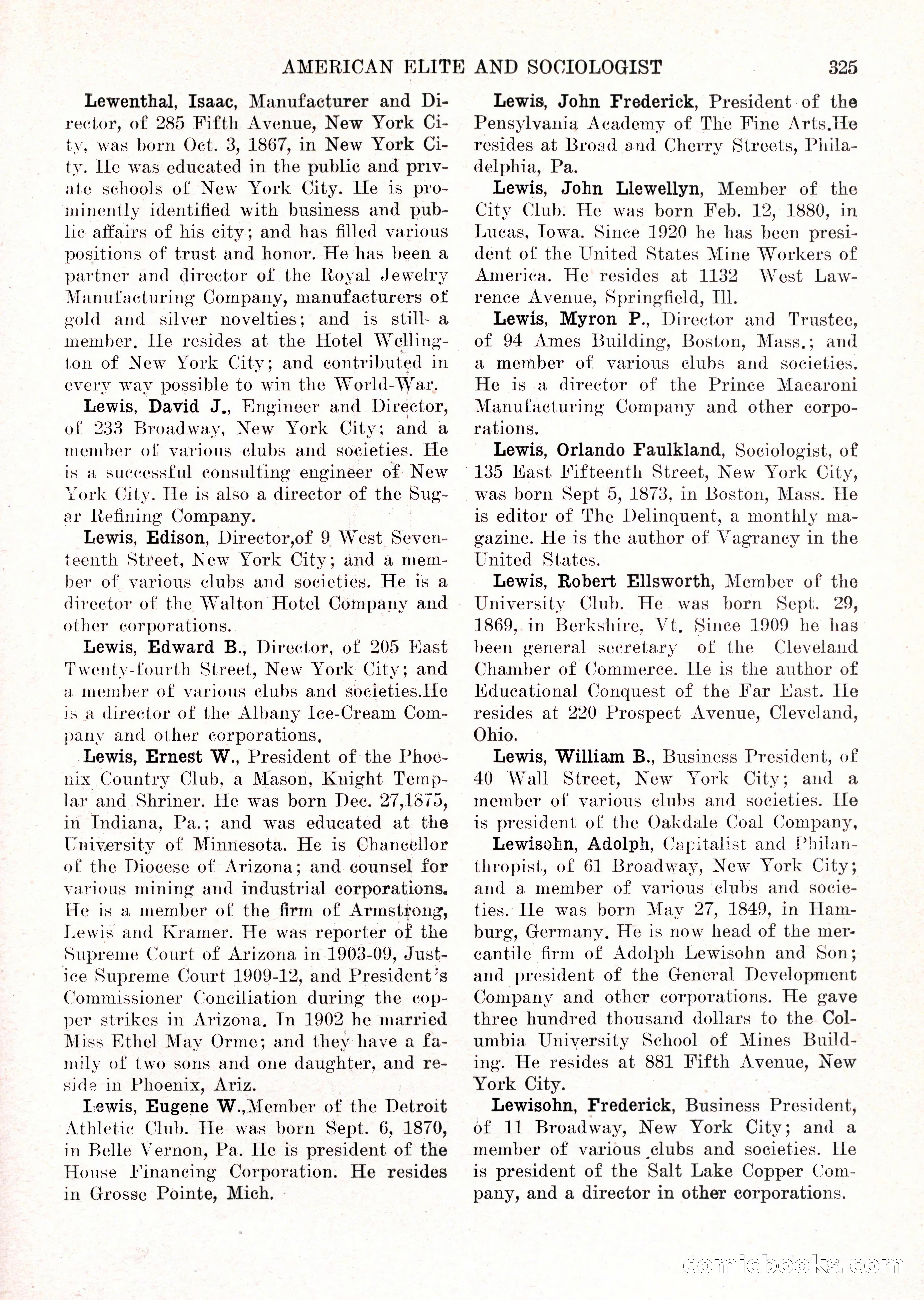 The American Elite and Sociologist Blue Book — page 309 of 396