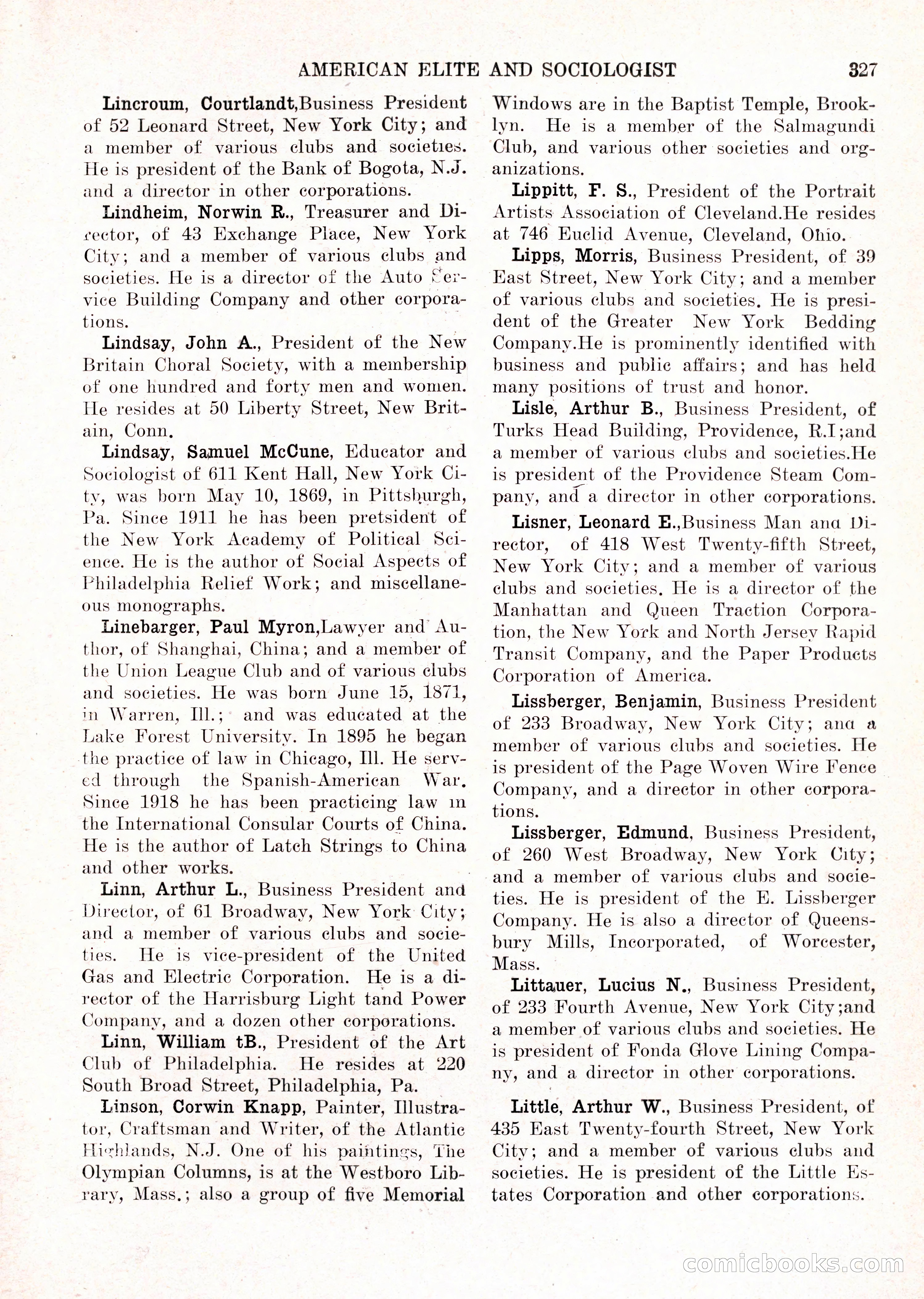 The American Elite and Sociologist Blue Book — page 311 of 396