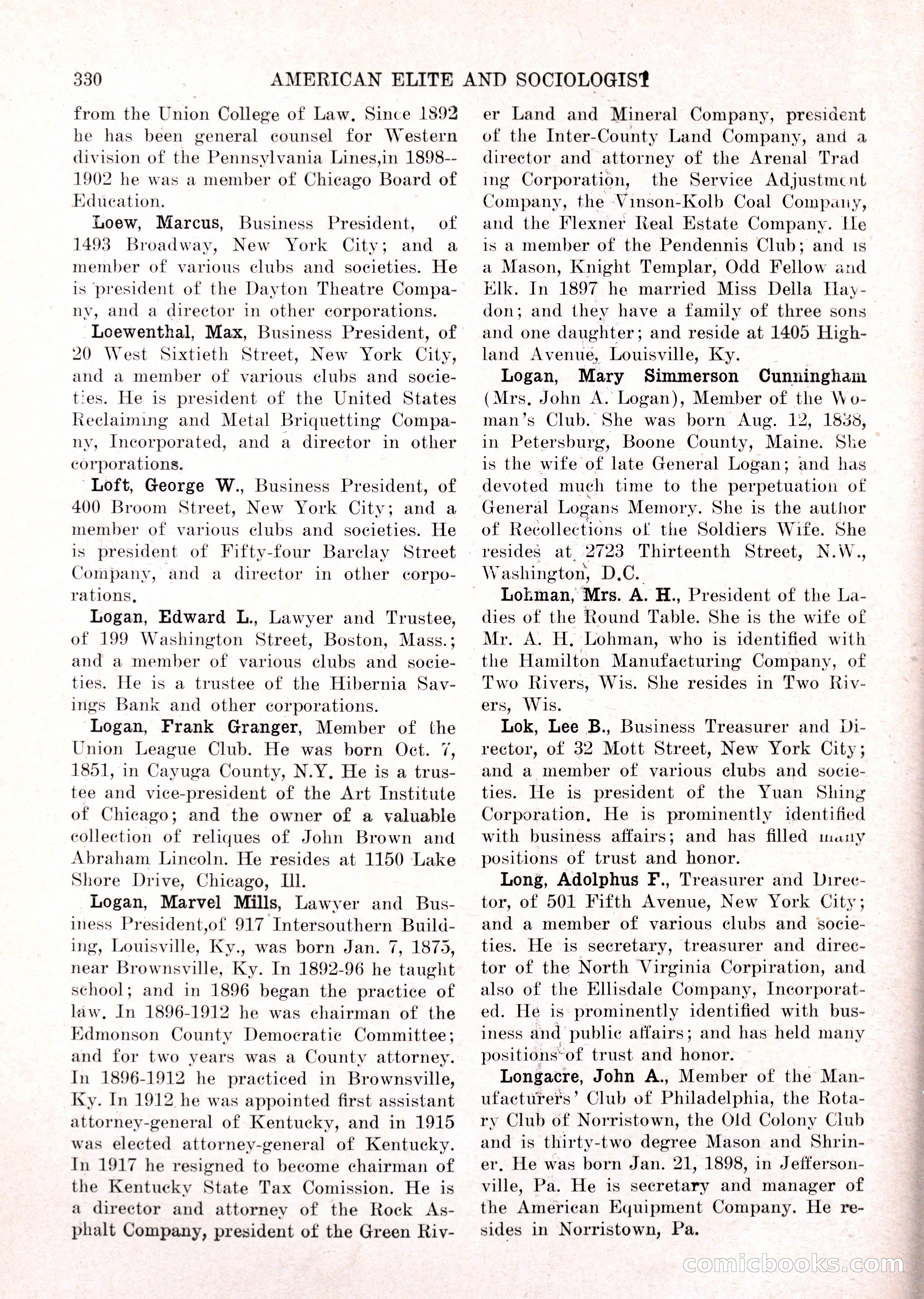 The American Elite and Sociologist Blue Book — page 314 of 396