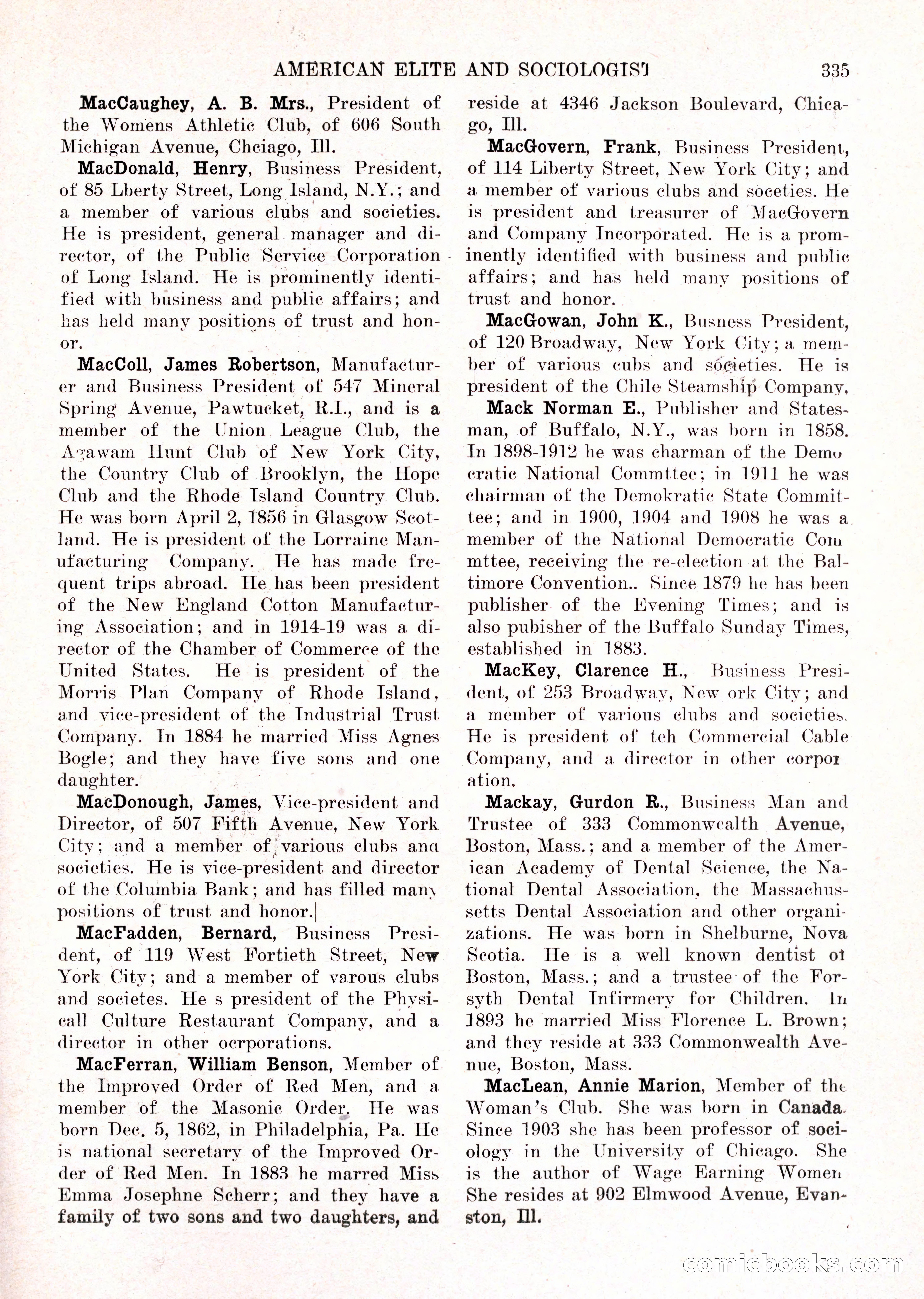 The American Elite and Sociologist Blue Book — page 319 of 396
