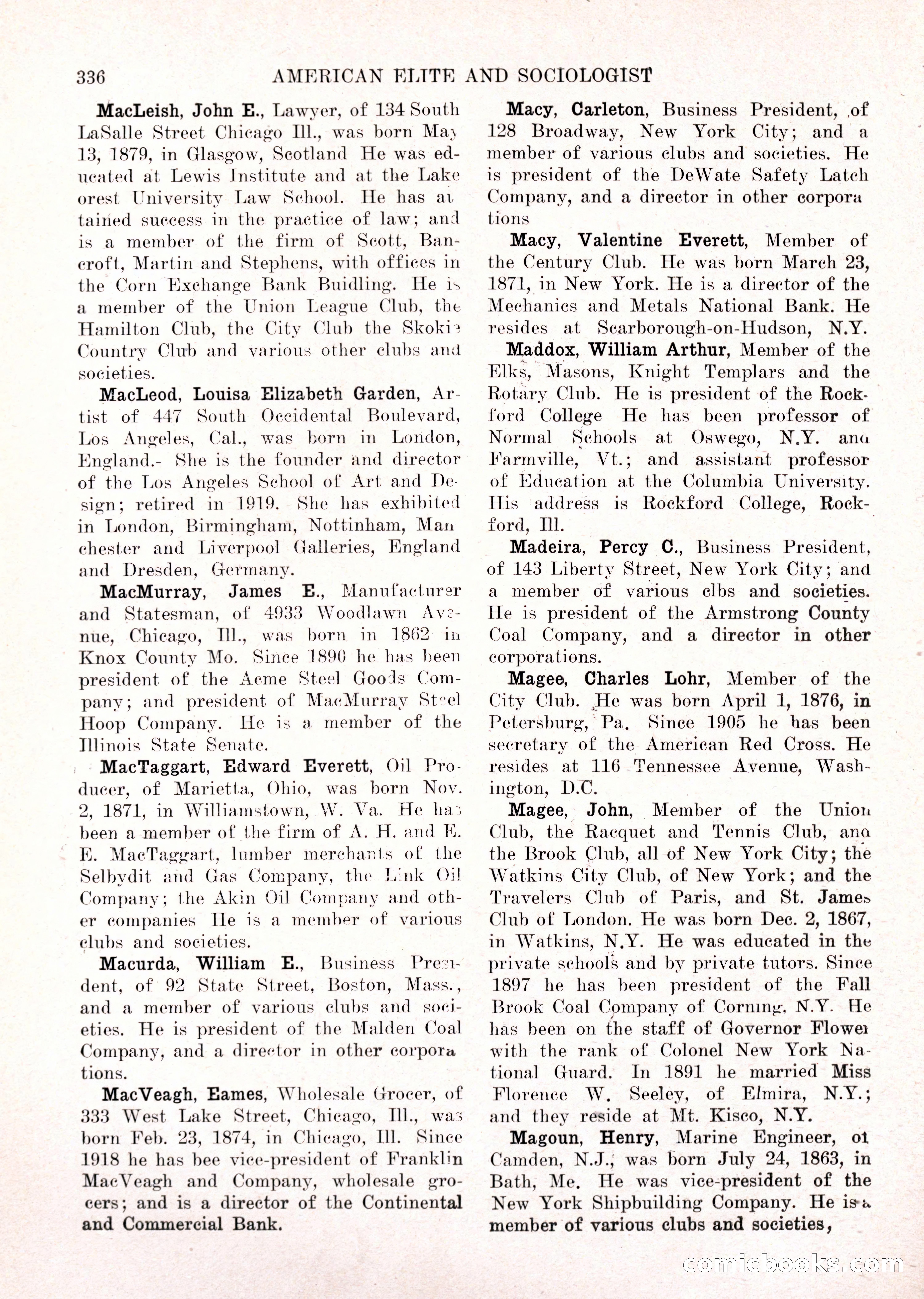 The American Elite and Sociologist Blue Book — page 320 of 396