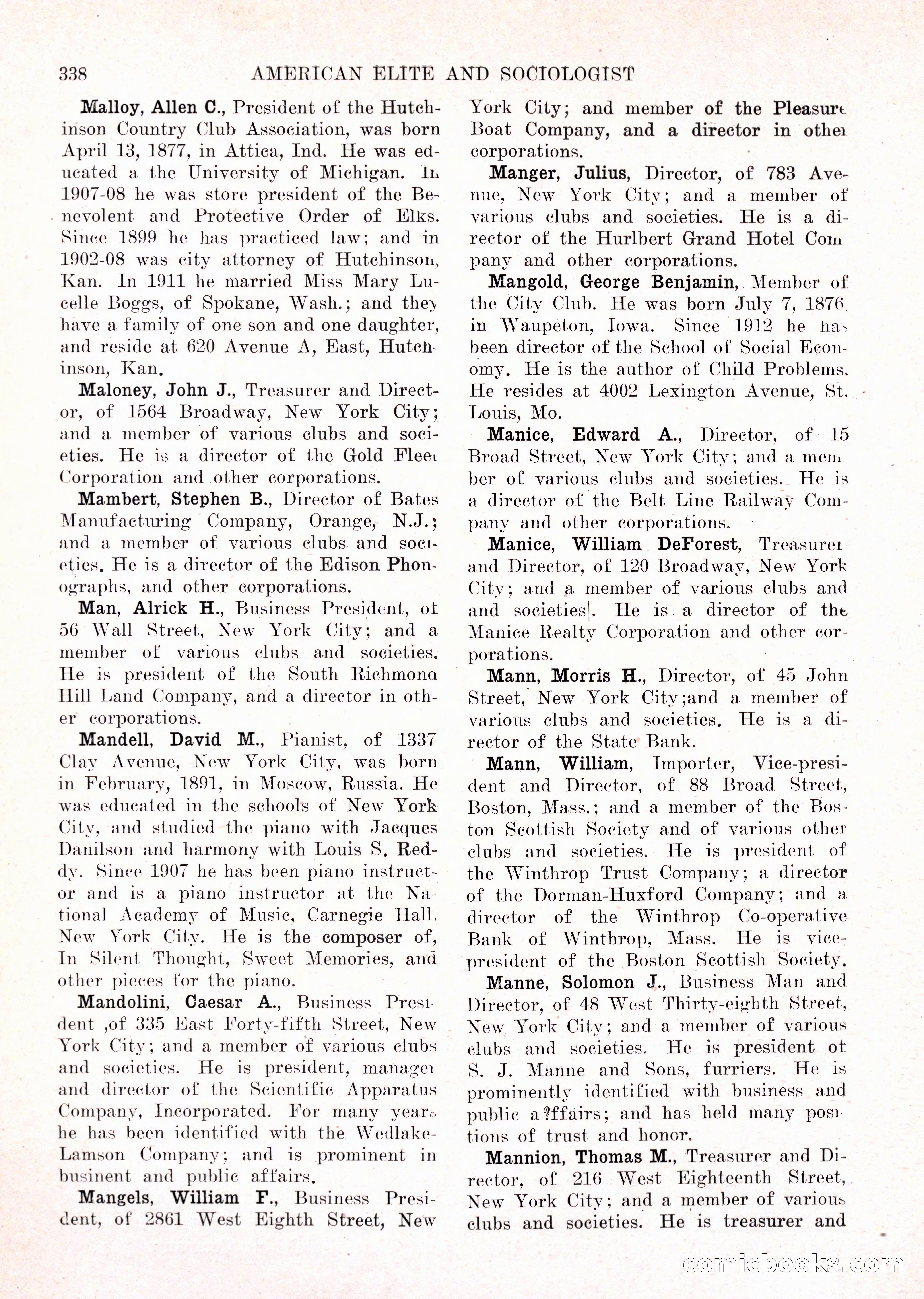 The American Elite and Sociologist Blue Book — page 322 of 396