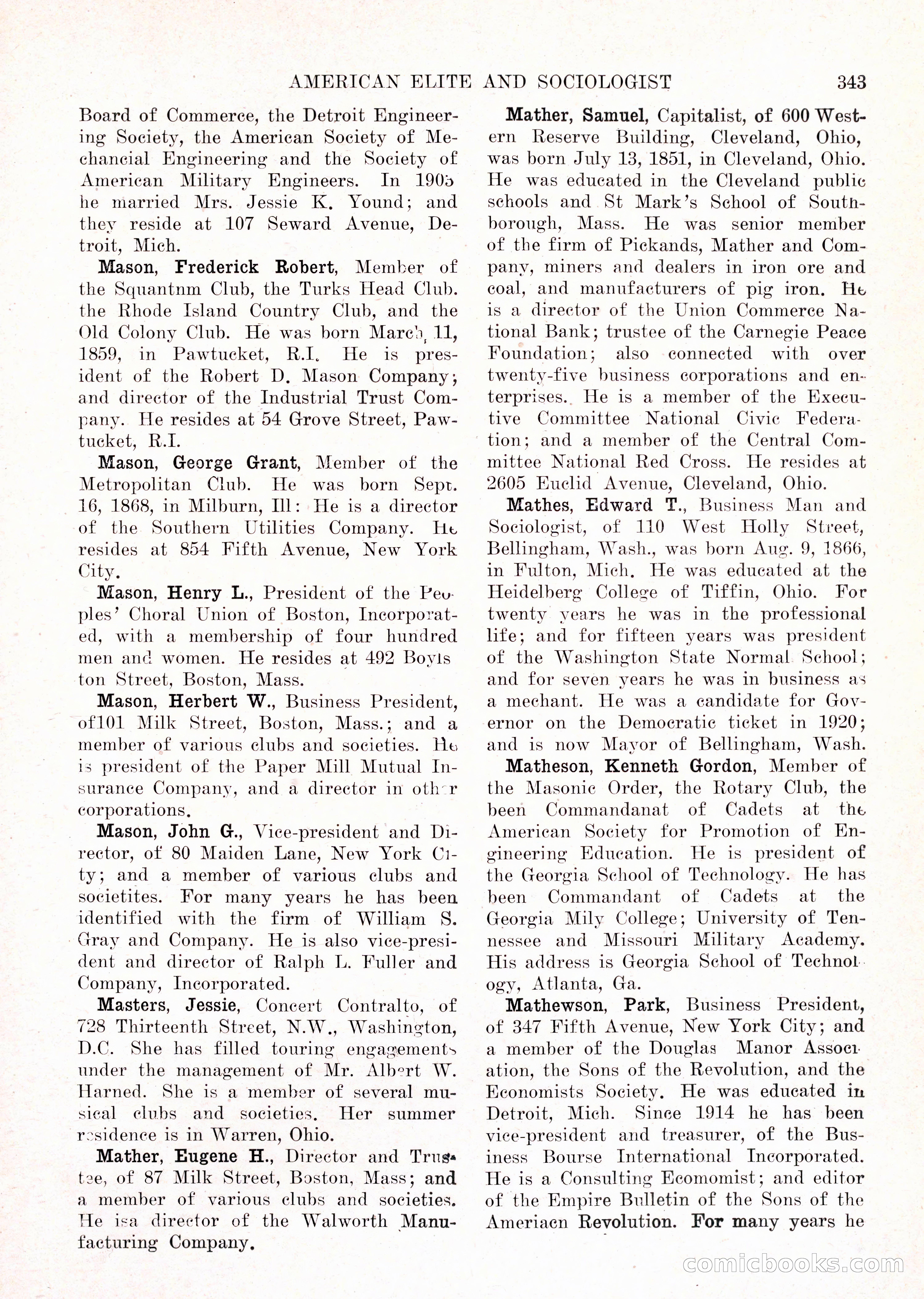 The American Elite and Sociologist Blue Book — page 327 of 396