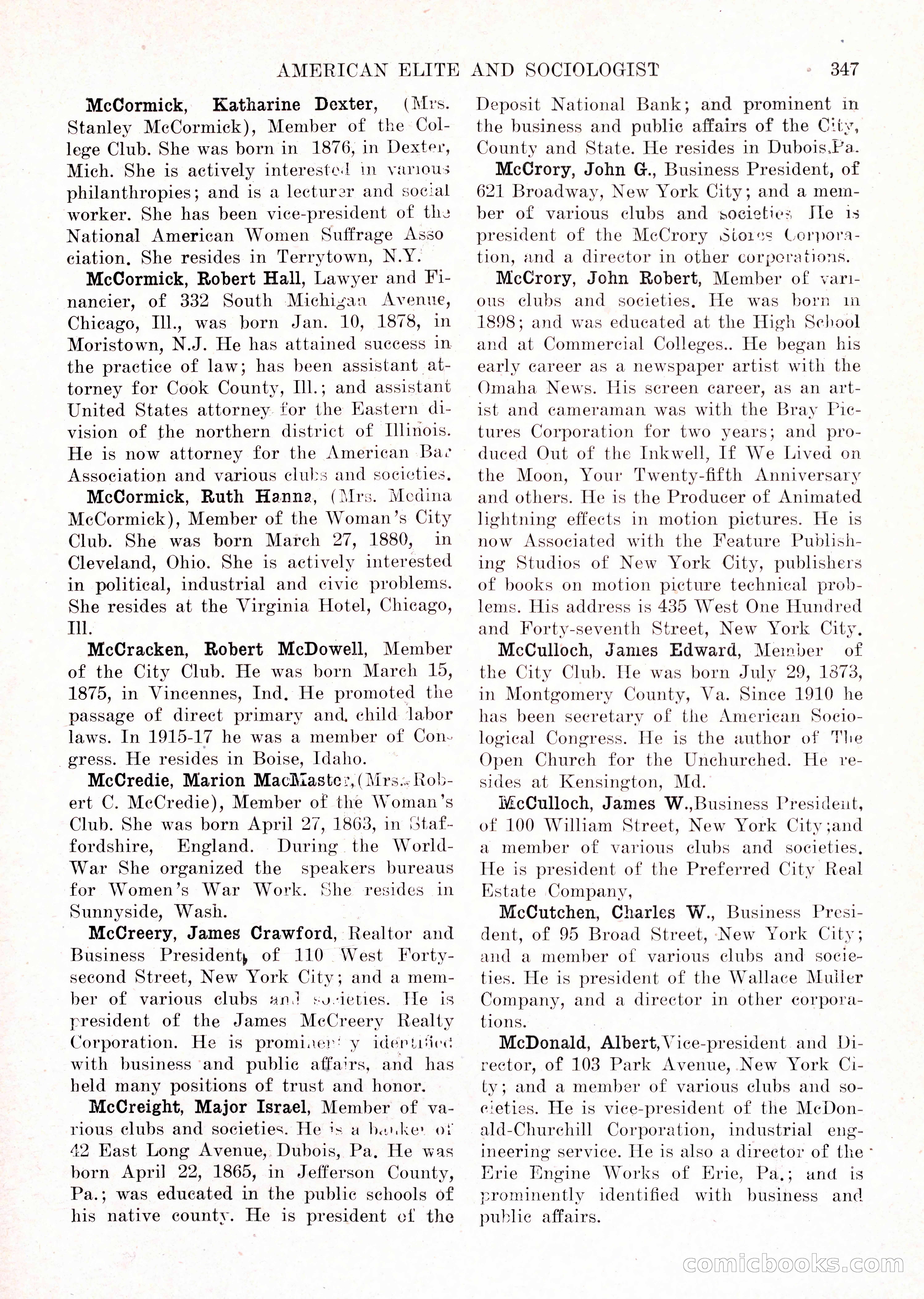 The American Elite and Sociologist Blue Book — page 331 of 396