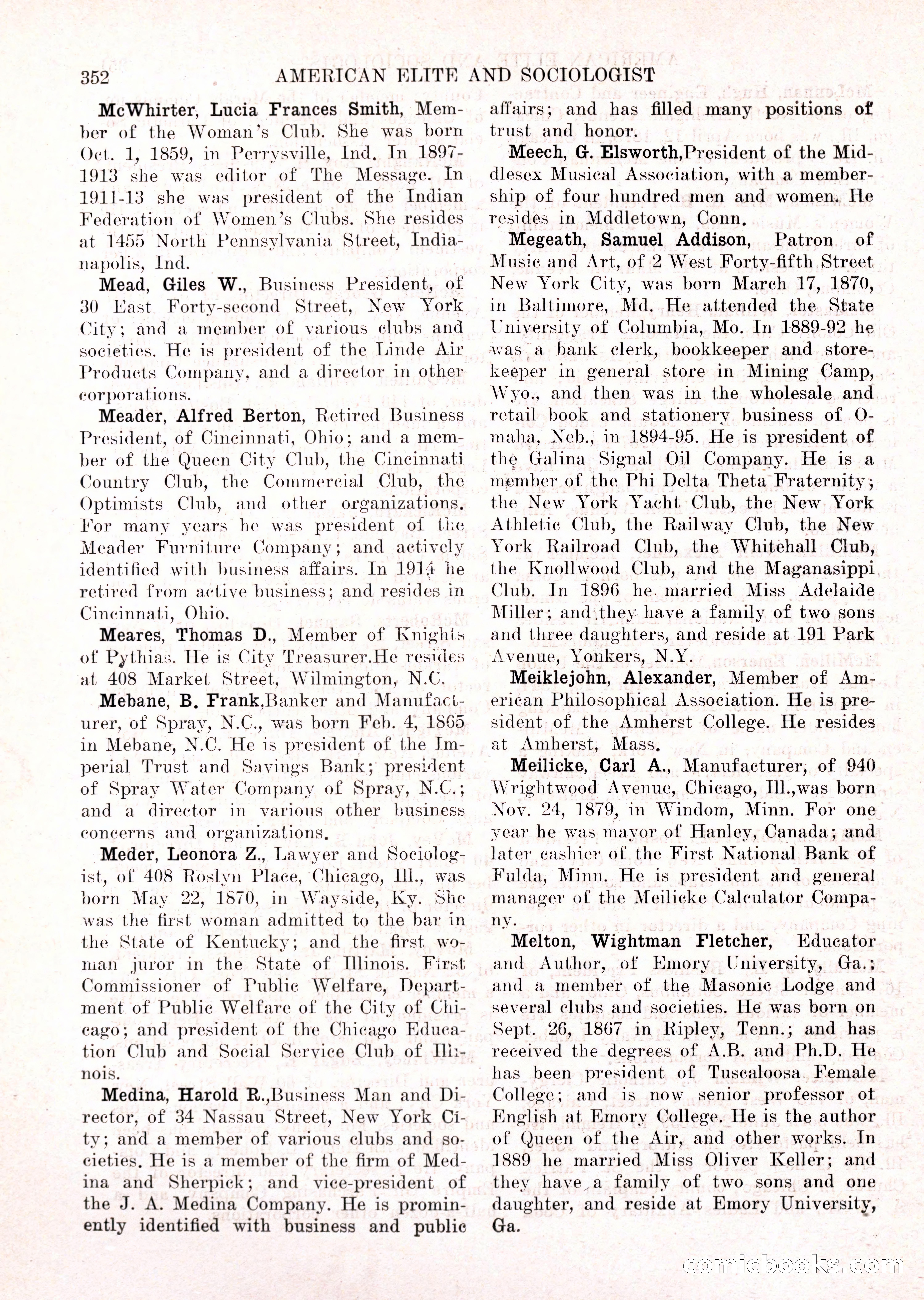The American Elite and Sociologist Blue Book — page 336 of 396