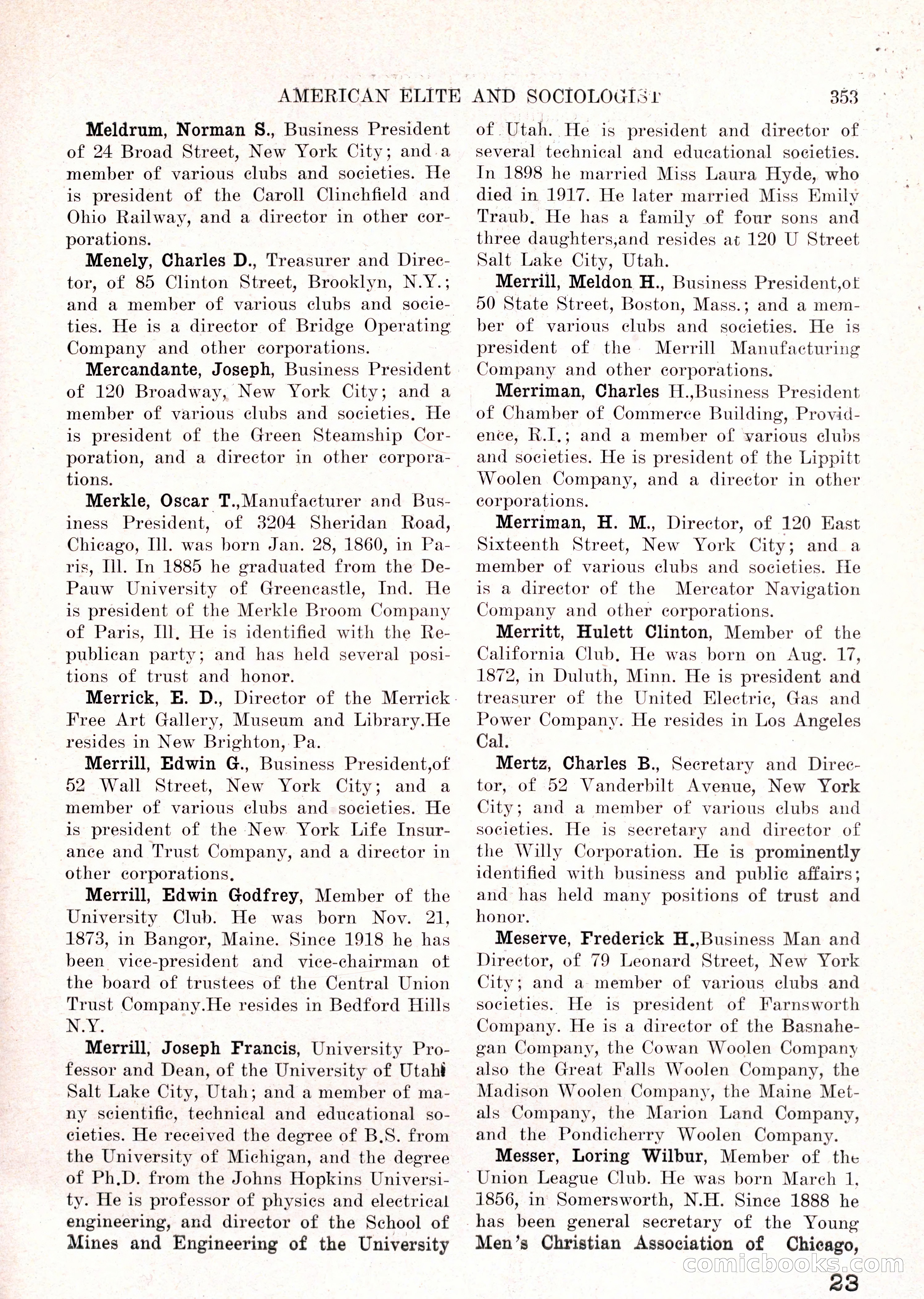 The American Elite and Sociologist Blue Book — page 337 of 396
