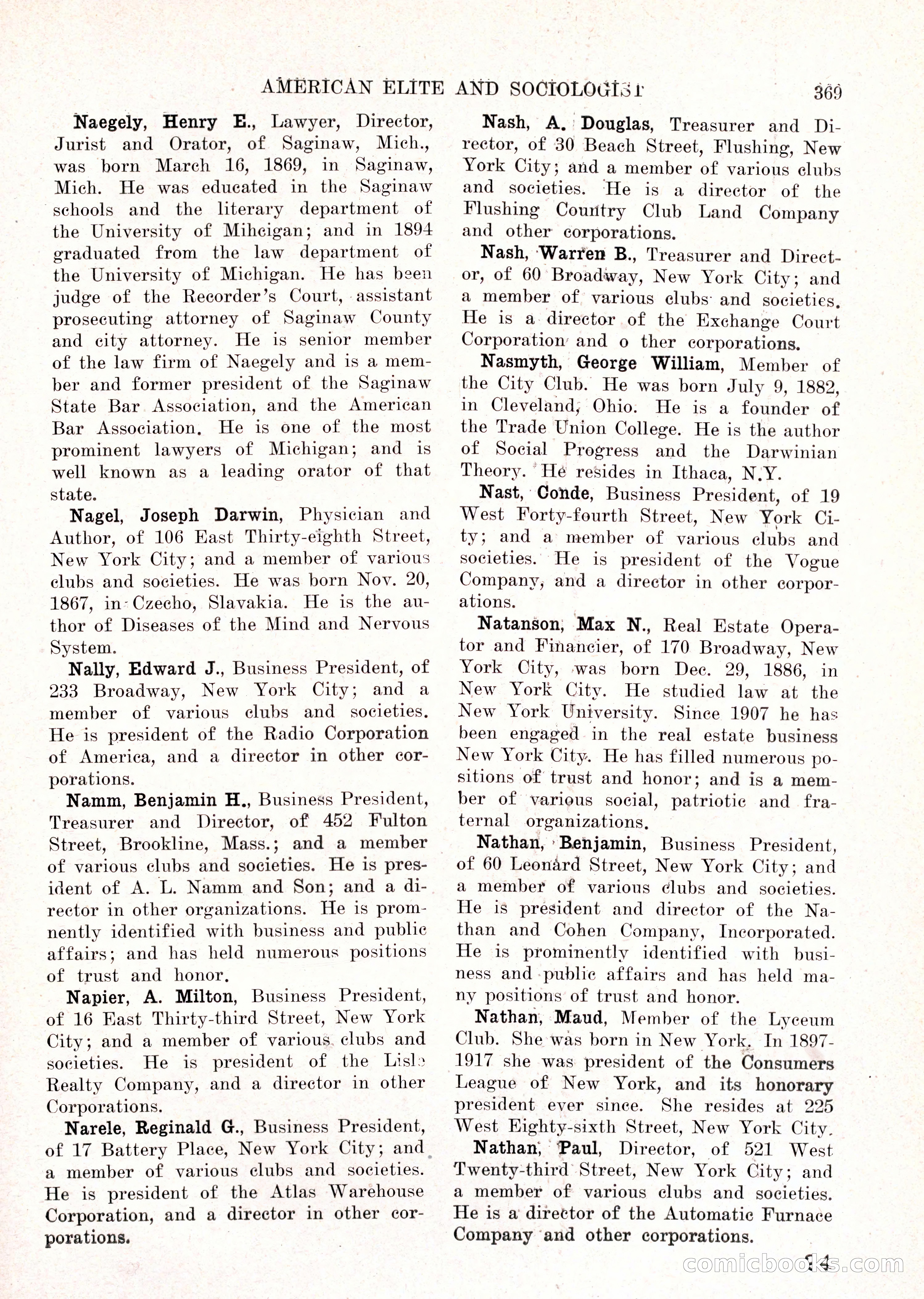 The American Elite and Sociologist Blue Book — page 353 of 396