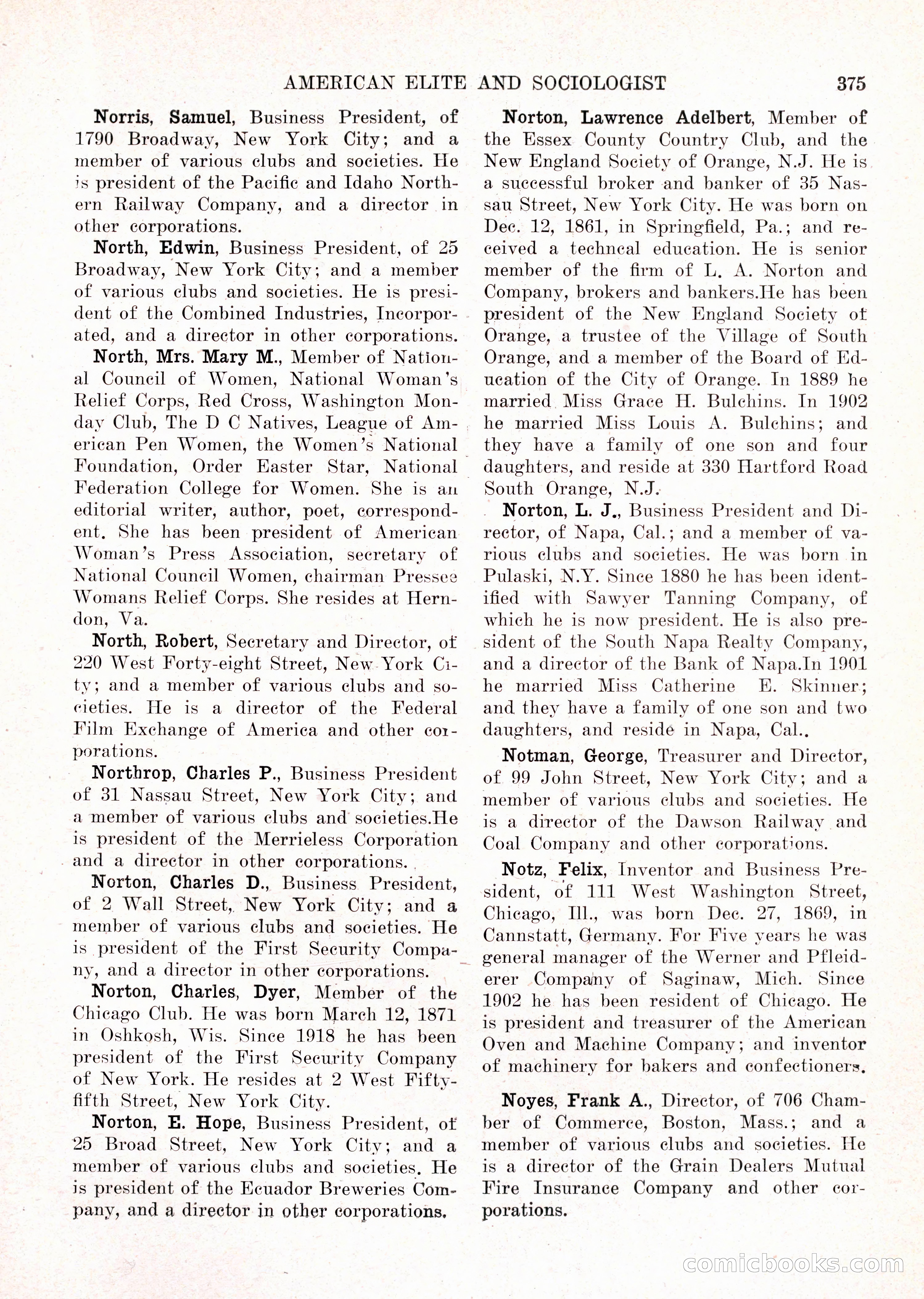 The American Elite and Sociologist Blue Book — page 359 of 396